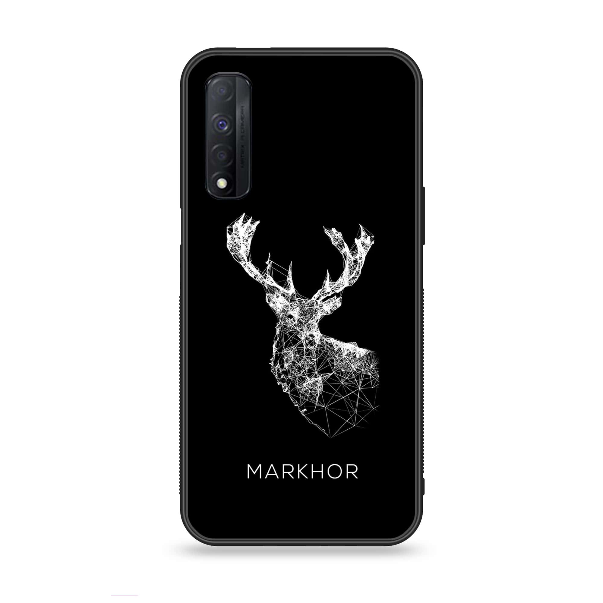 Realme Narzo 30 - Markhor Series - Premium Printed Glass soft Bumper shock Proof Case
