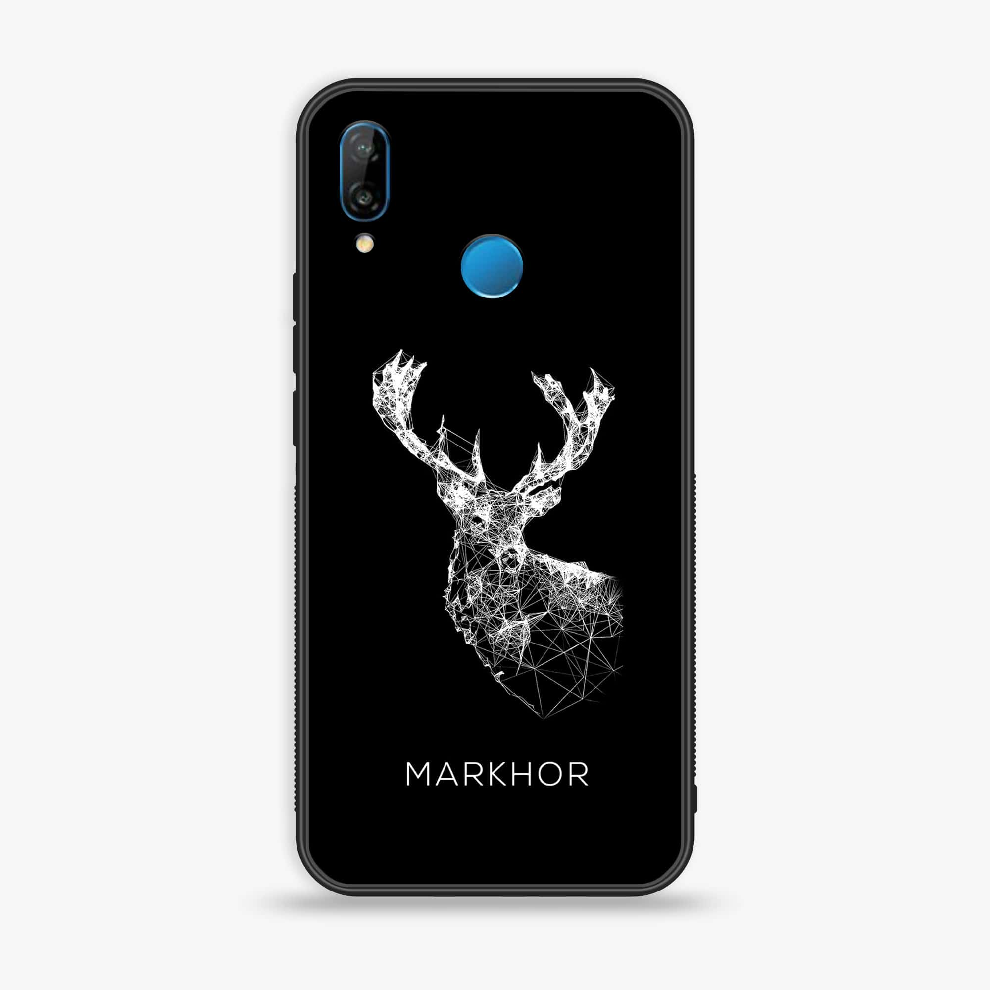 Huawei P20 lite - Markhor Series - Premium Printed Glass soft Bumper shock Proof Case