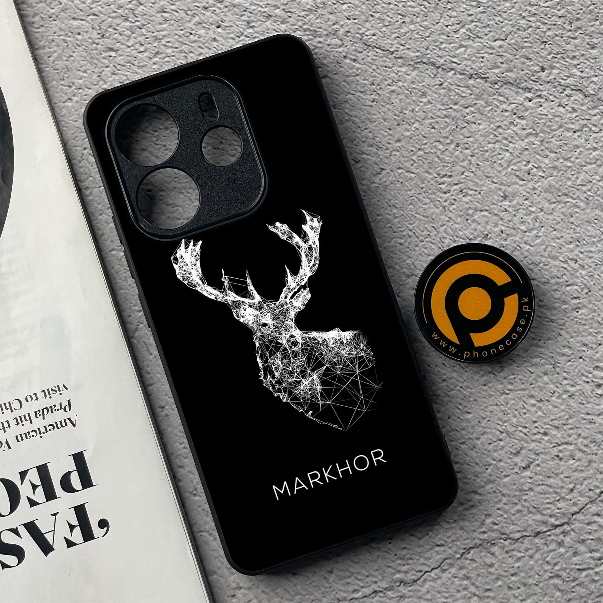 Xiaomi Redmi Note 14 - Markhor Series - Premium Printed Glass soft Bumper shock Proof Case