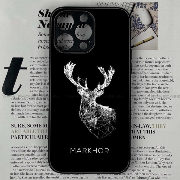 iPhone 14 Pro - Markhor  Series  Design 4 - Premium Printed Glass soft Bumper shock Proof Case CS-21460