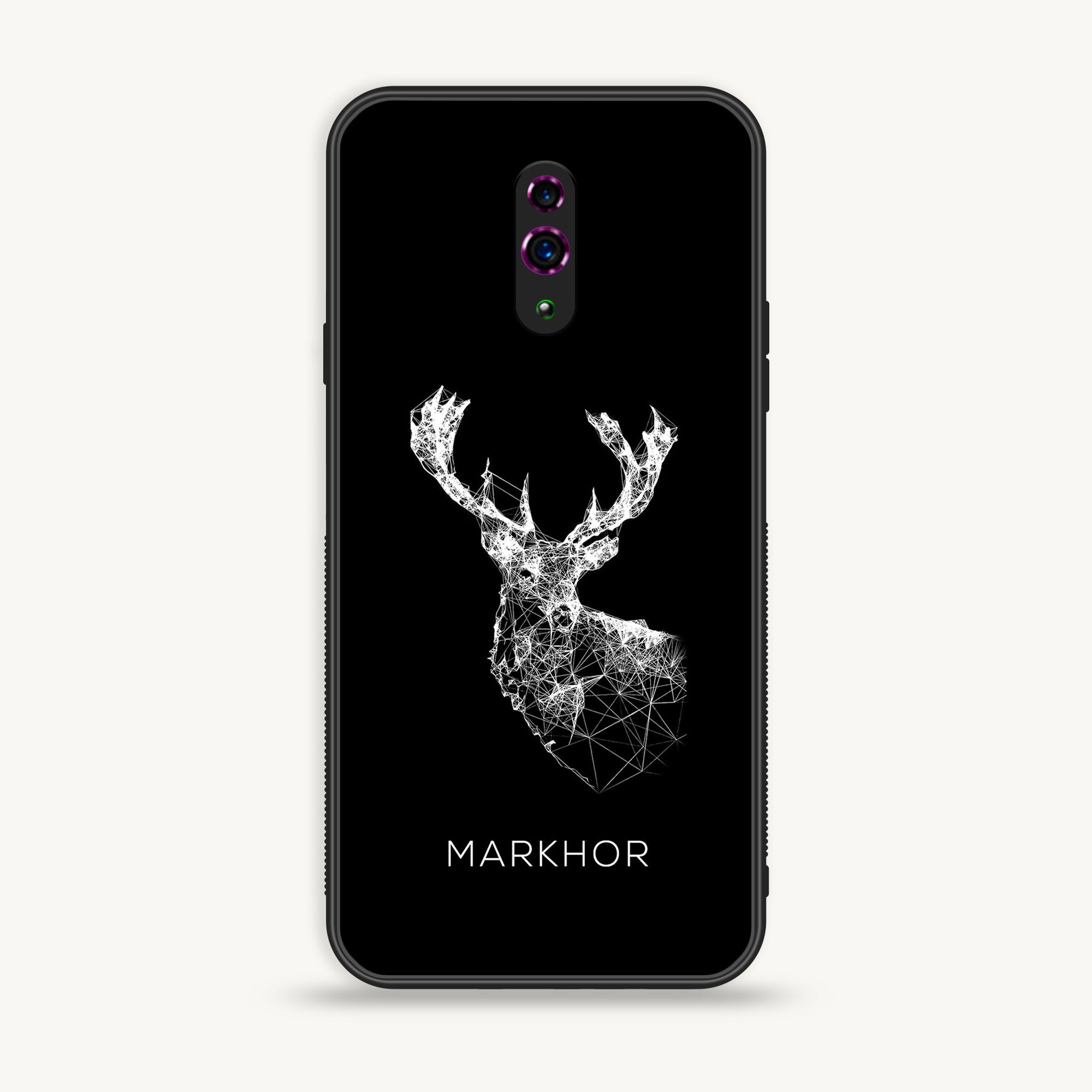 Oppo Reno -Markhor Series - Premium Printed Glass soft Bumper shock Proof Case