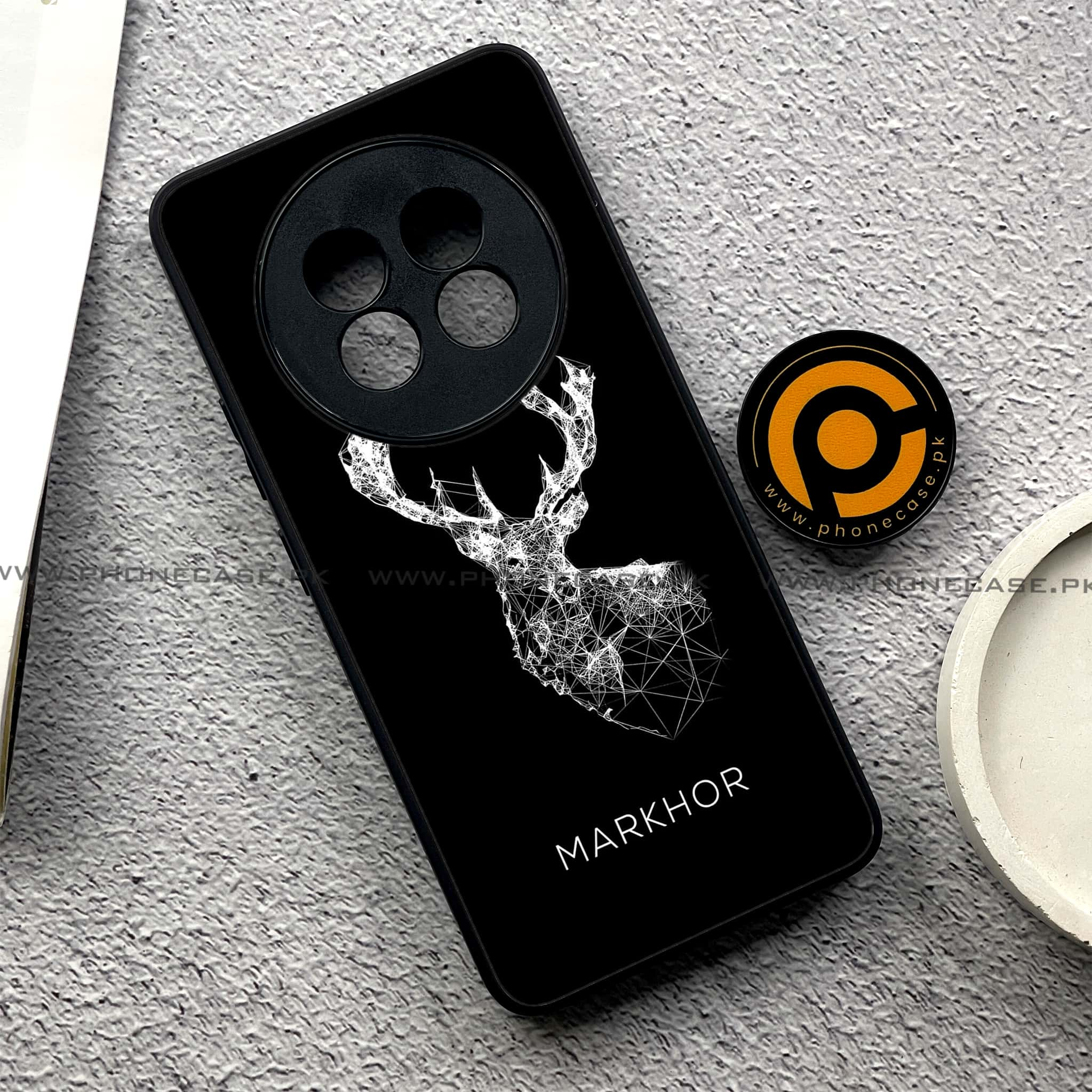 Realme 13 Plus - Markhor Series - Premium Printed Glass soft Bumper shock Proof Case