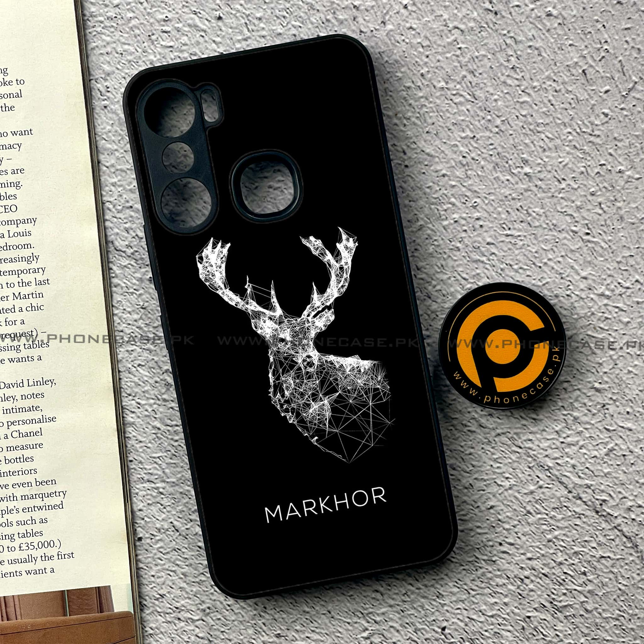 Infinix Hot 12 Pro - Markhor Series - Premium Printed Glass soft Bumper shock Proof Case