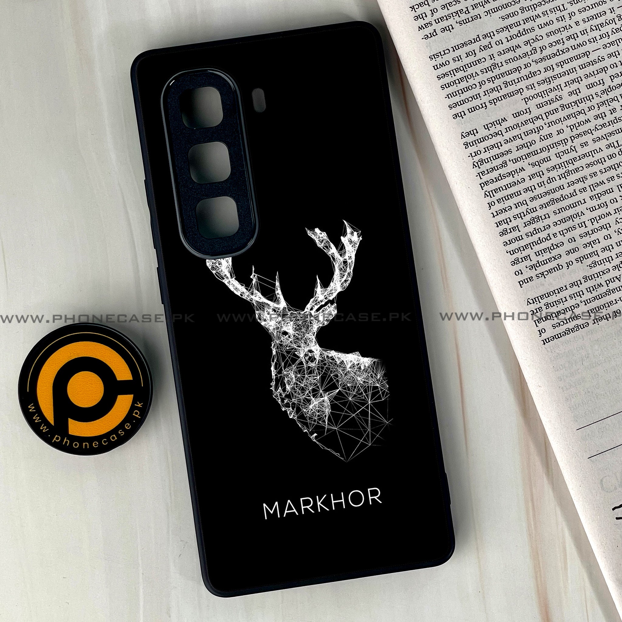 Infinix Hot 50 Pro Plus - Markhor Series - Premium Printed Glass soft Bumper shock Proof Case