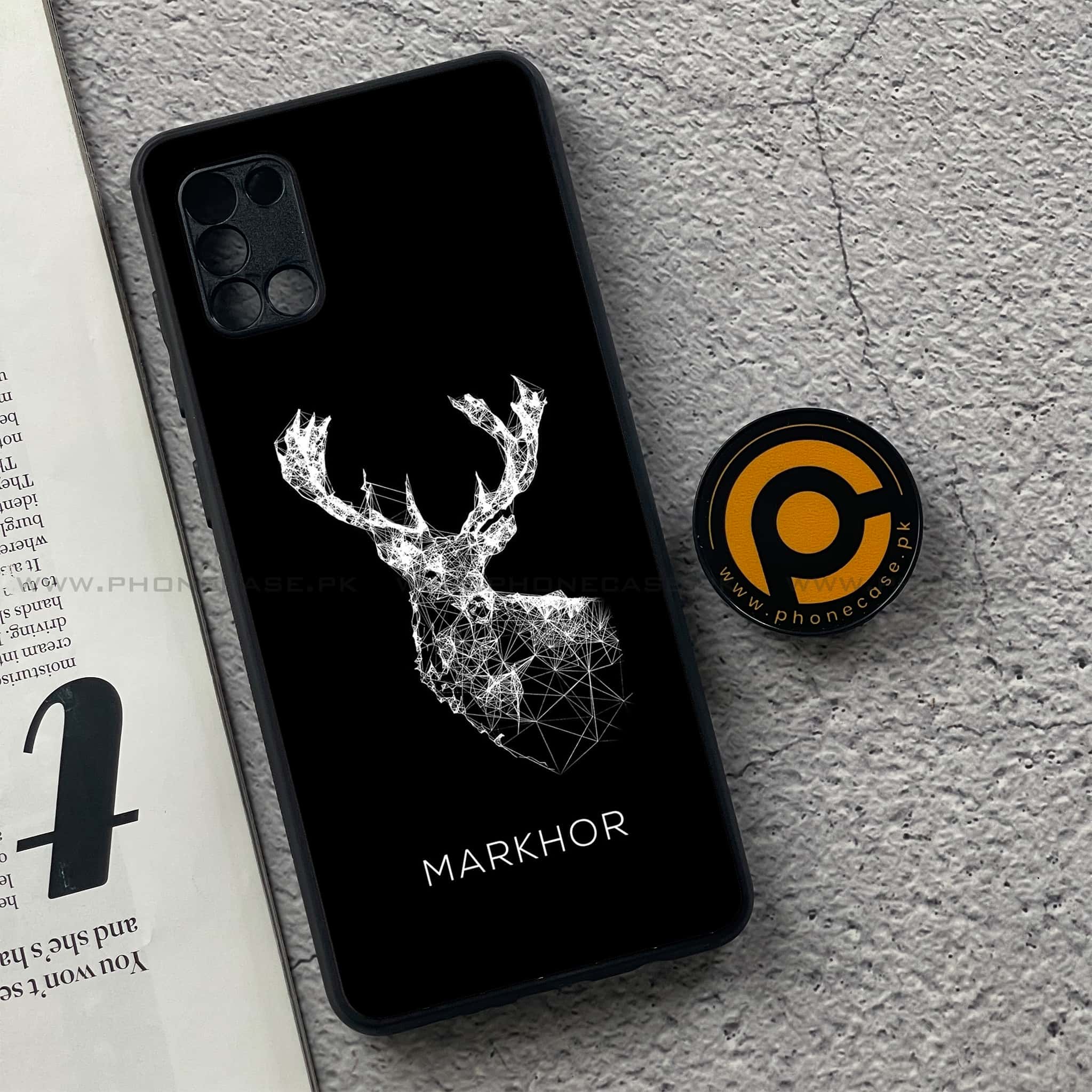 Samsung Galaxy A31 - Markhor Series - Premium Printed Glass soft Bumper shock Proof Case