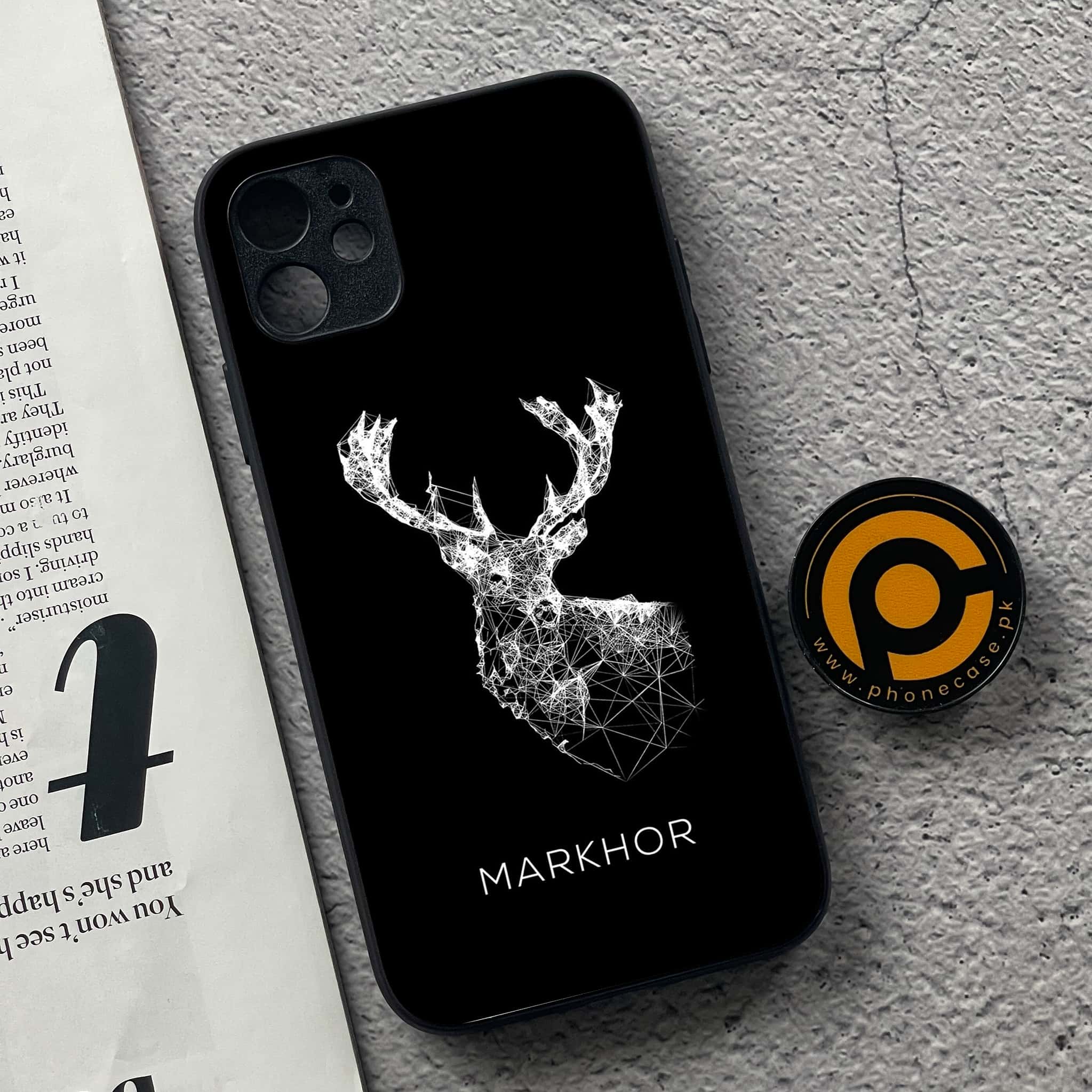 iPhone 11  Markhor Series  Premium Printed Glass soft Bumper shock Proof Case