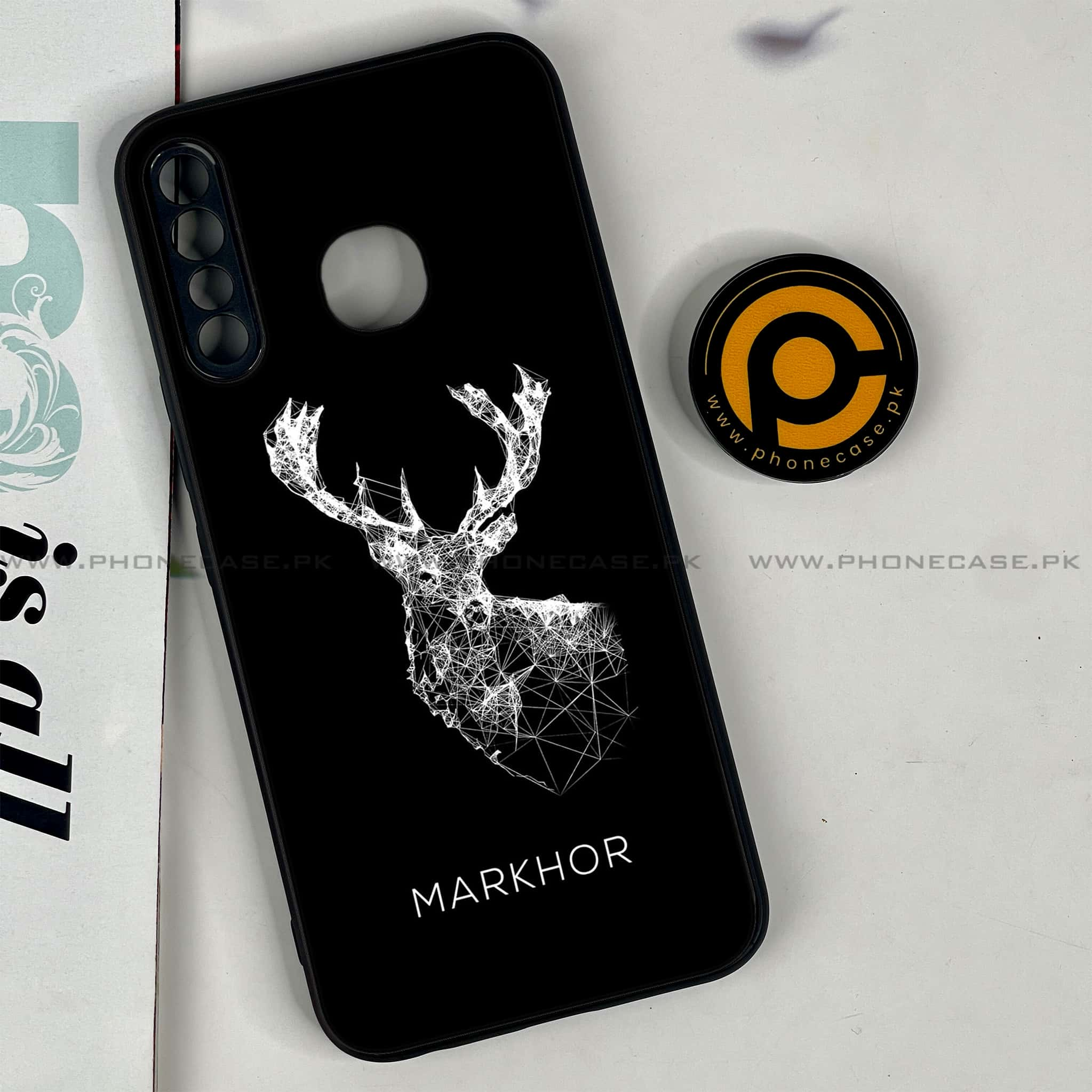 Infinix Hot 8 Lite - Markhor Series - Premium Printed Glass soft Bumper shock Proof Case