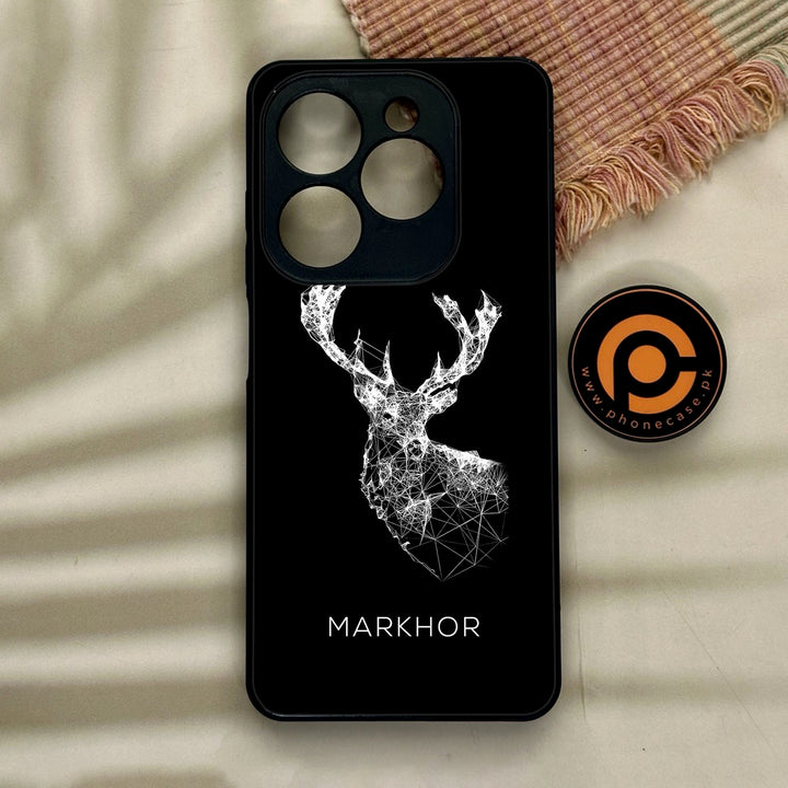 Tecno Spark GO 2024/ Smart 8/ Spark 20/ 20c/ Pop 8/ Hot 40i - Markhor Design 4 - Premium Metal Printed soft Bumper shock Proof Case CS-17014
