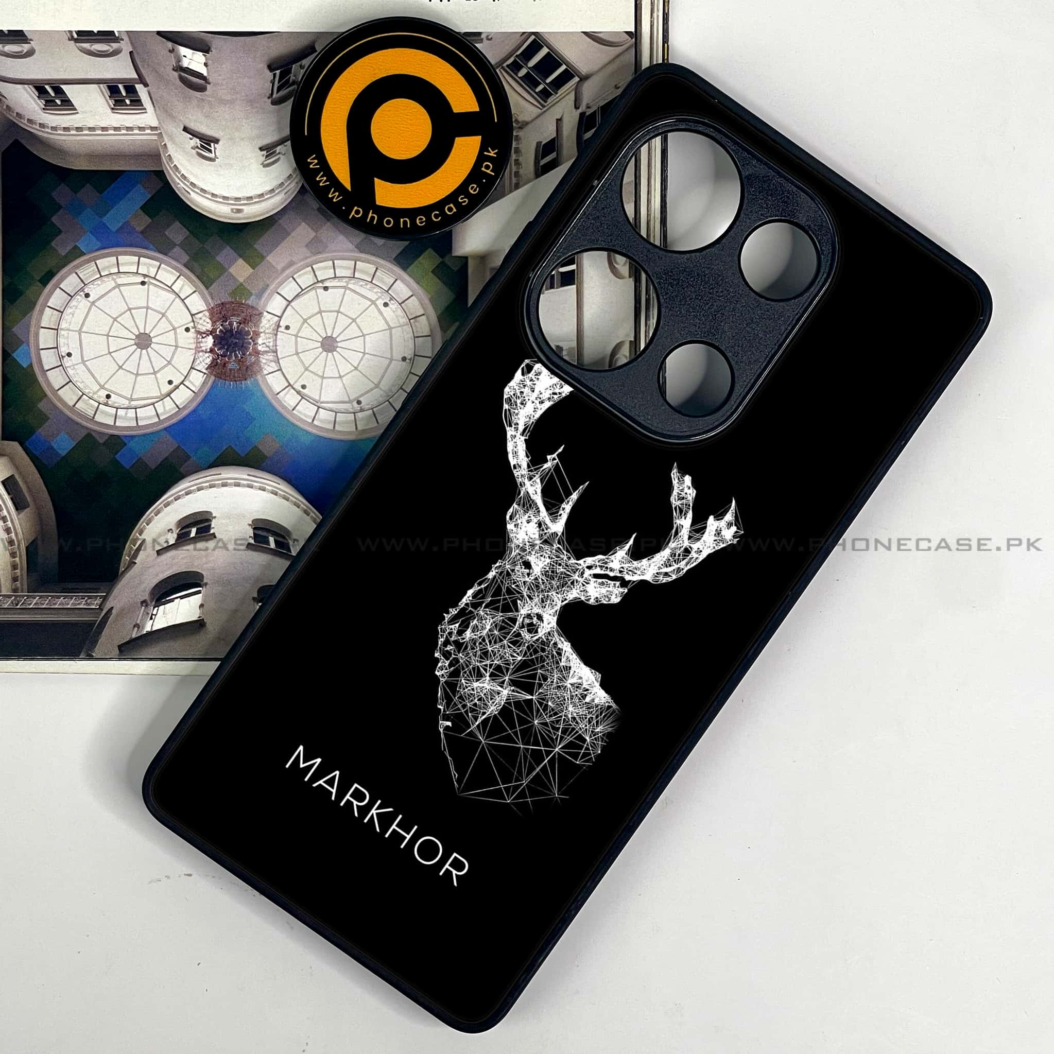 Redmi Note 13 Pro 4G - Markhor Series - Premium Metal Printed soft Bumper shock Proof Case