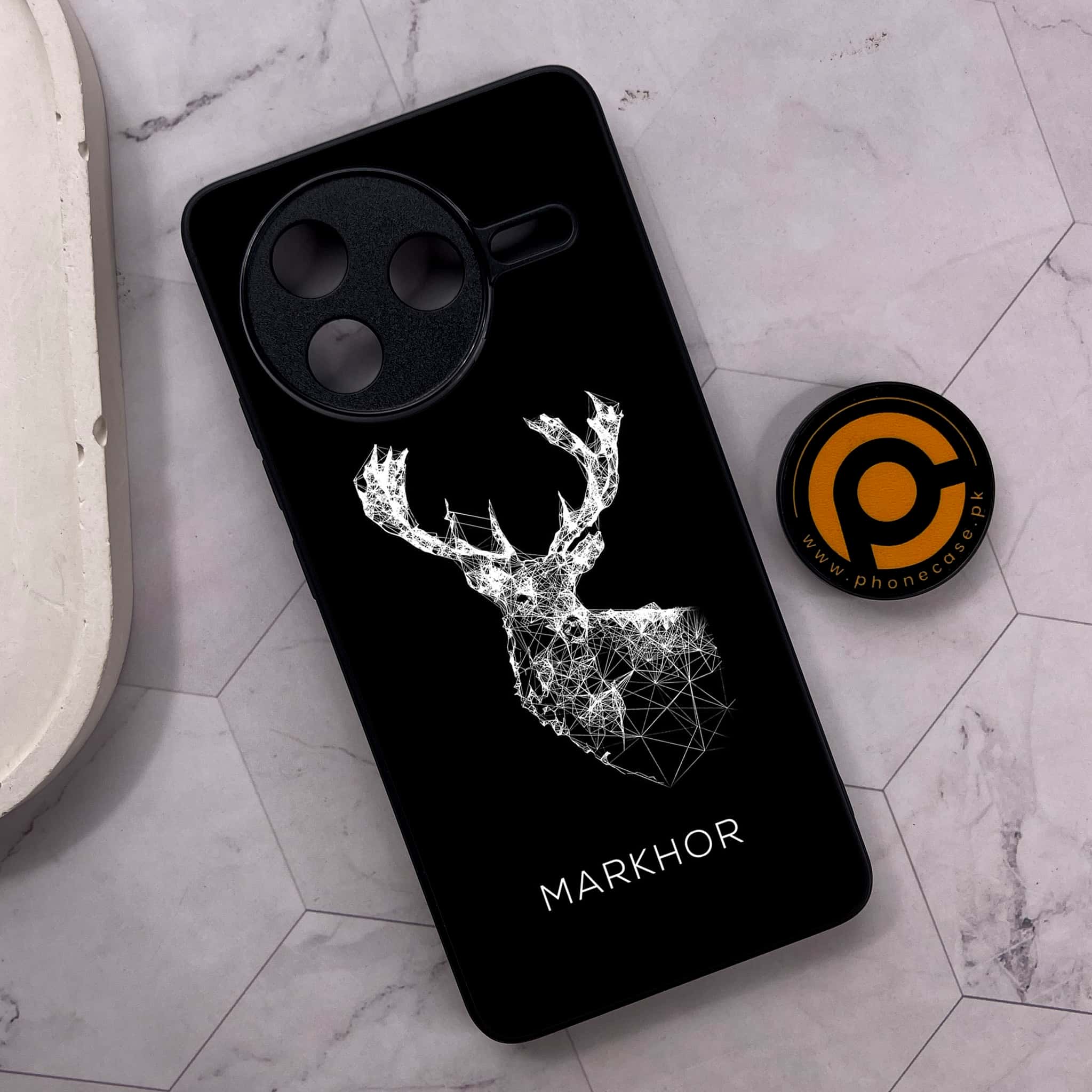 Xiaomi Poco F7 Pro 5G - Markhor Series - Premium Metal Printed soft Bumper shock Proof Case