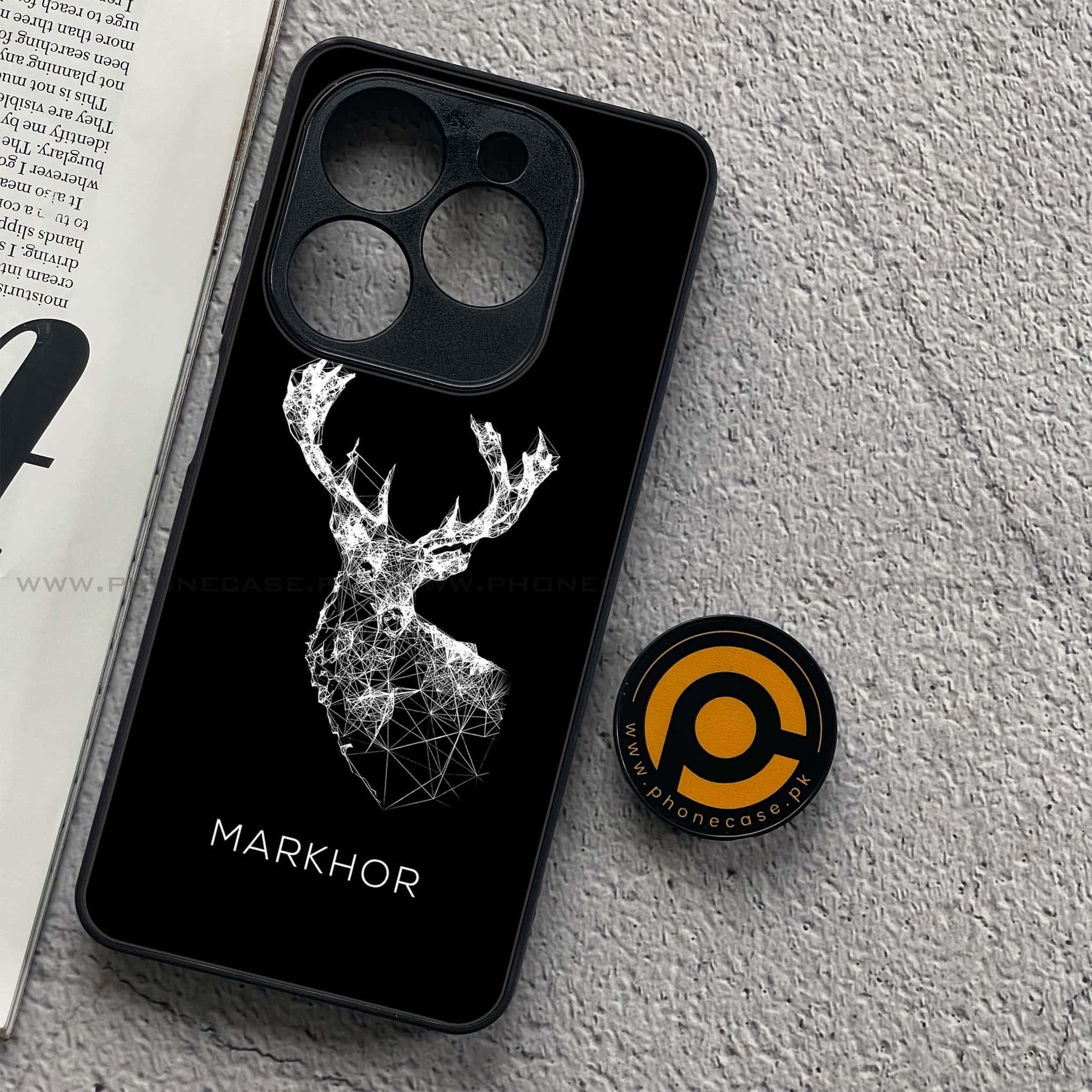 Tecno Spark 20C - Markhor Series - Premium Printed Glass soft Bumper shock Proof Case
