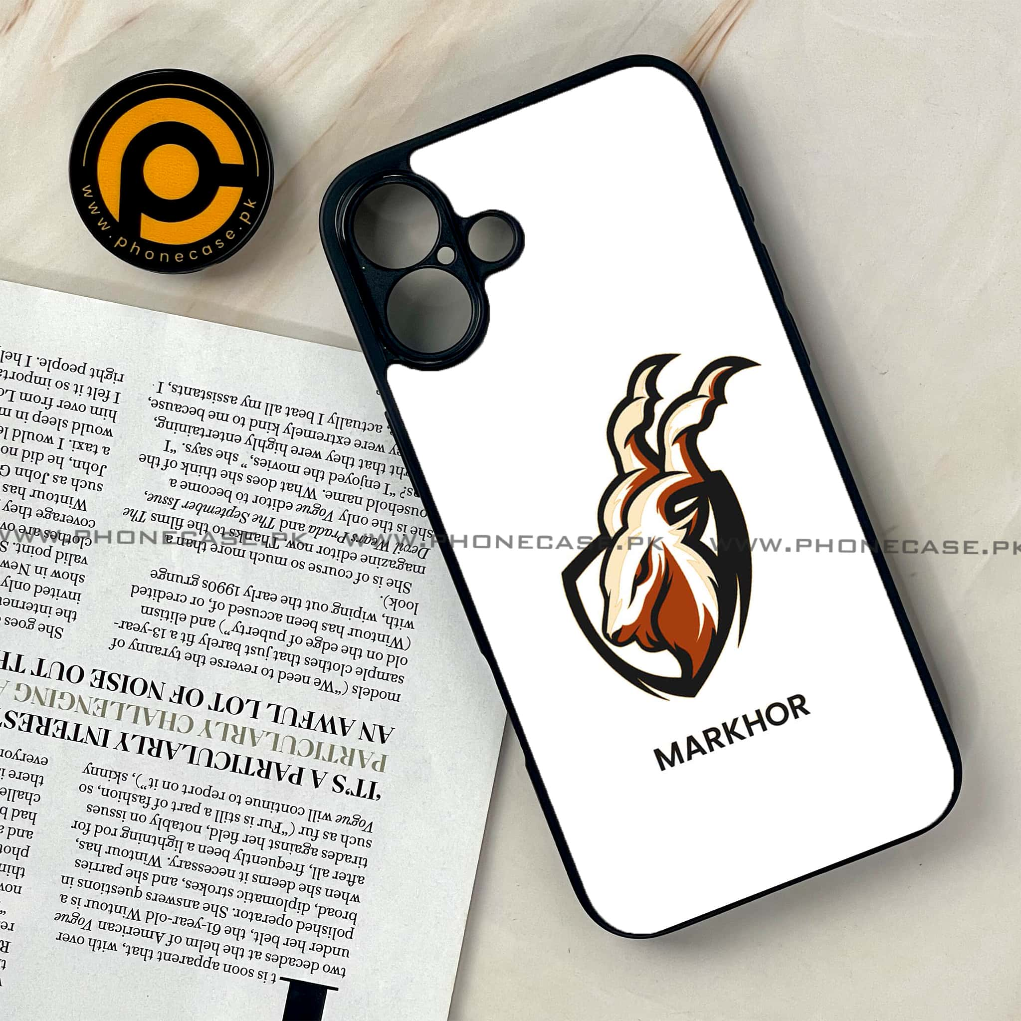 iPhone 16 - Markhor Series - Premium Printed Glass soft Bumper shock Proof Case