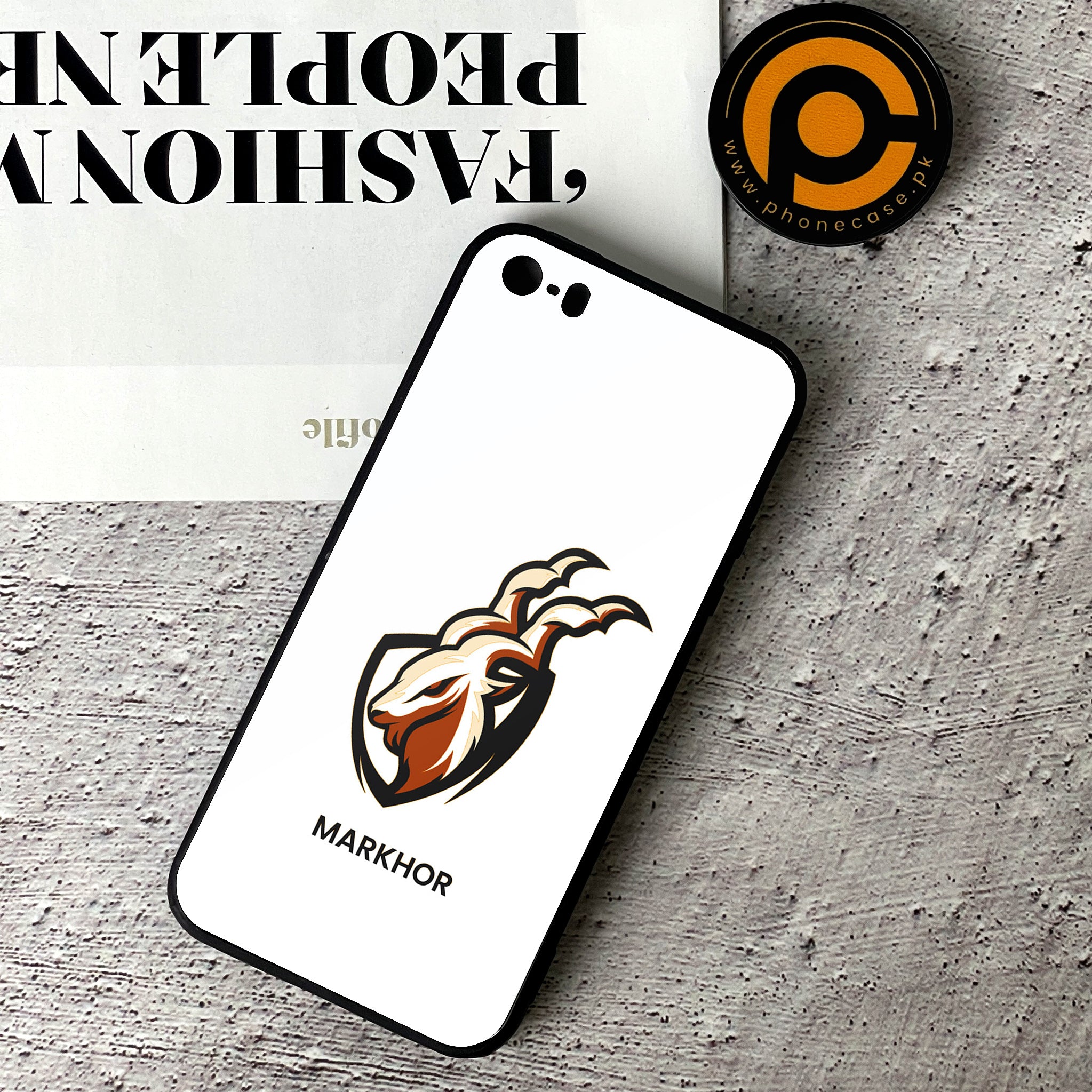 iPhone 5/5c/5s - Markhor Series - Premium Printed Glass soft Bumper shock Proof Case