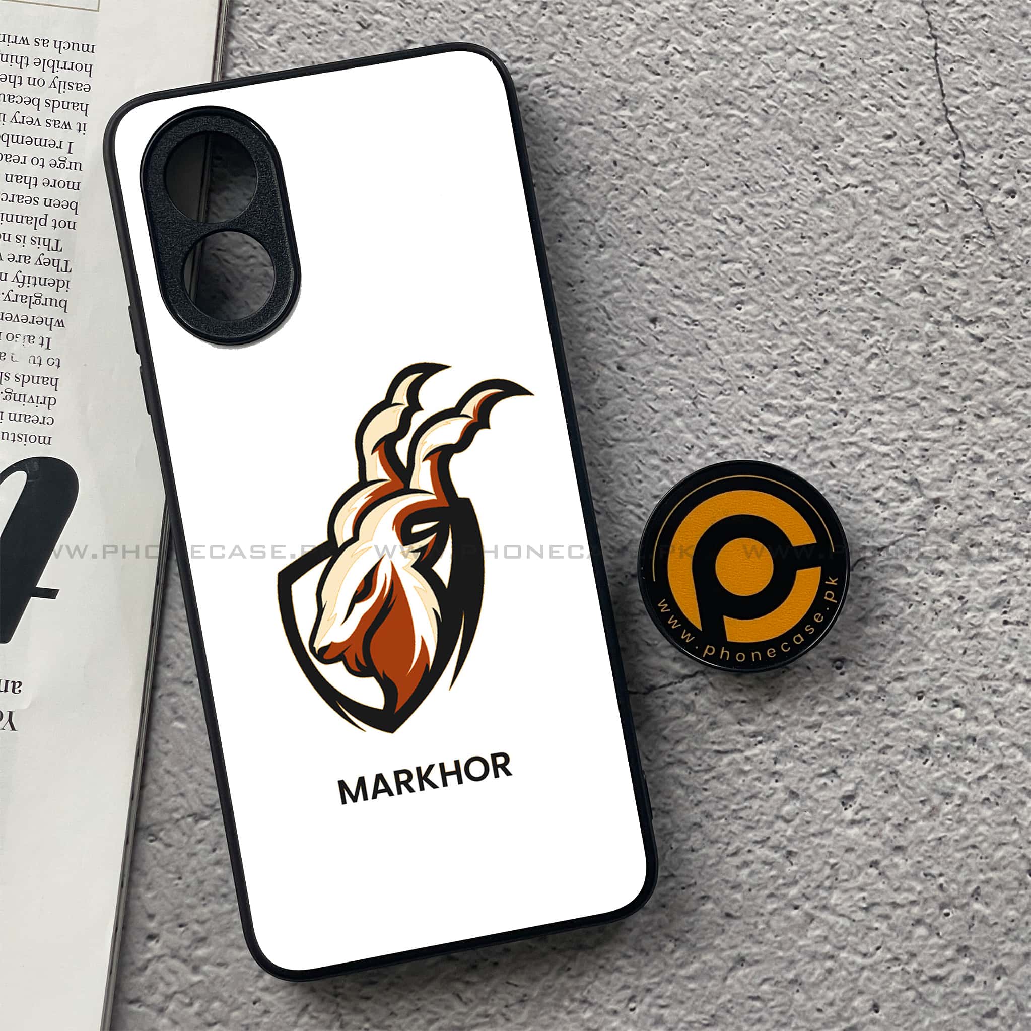 Oppo A18 4G - Markhor Series - Premium Printed Glass soft Bumper shock Proof Case