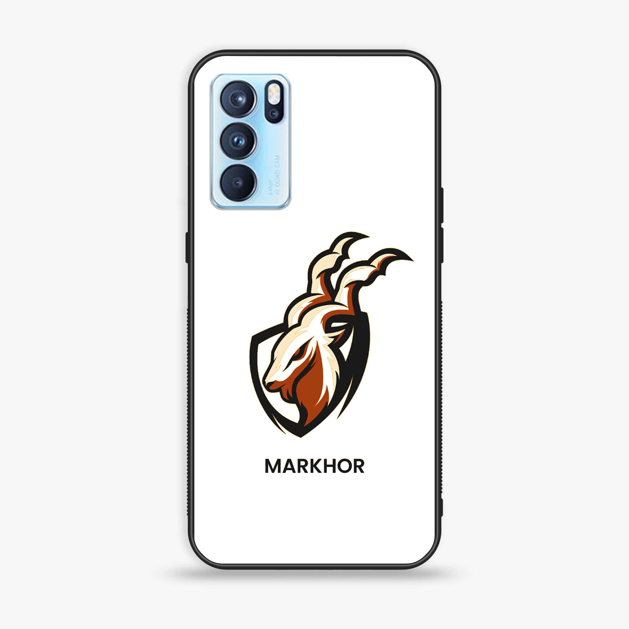 Oppo Reno 6 Pro Markhor Series Premium Printed Glass soft Bumper shock Proof Case