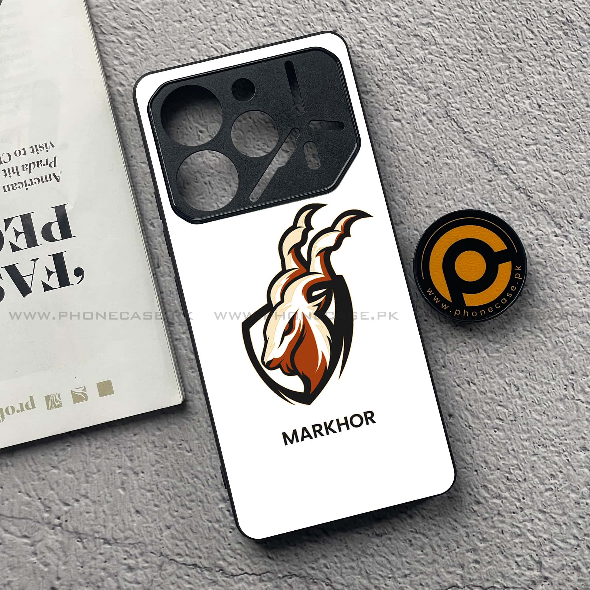 Tecno Pova 6 - Markhor Series - Premium Printed Glass soft Bumper shock Proof Case