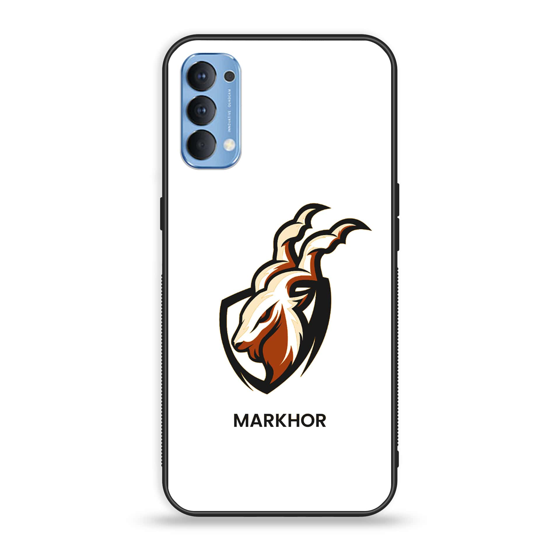 Oppo Reno 4 4G  Markhor Series  Premium Printed Glass soft Bumper shock Proof Case