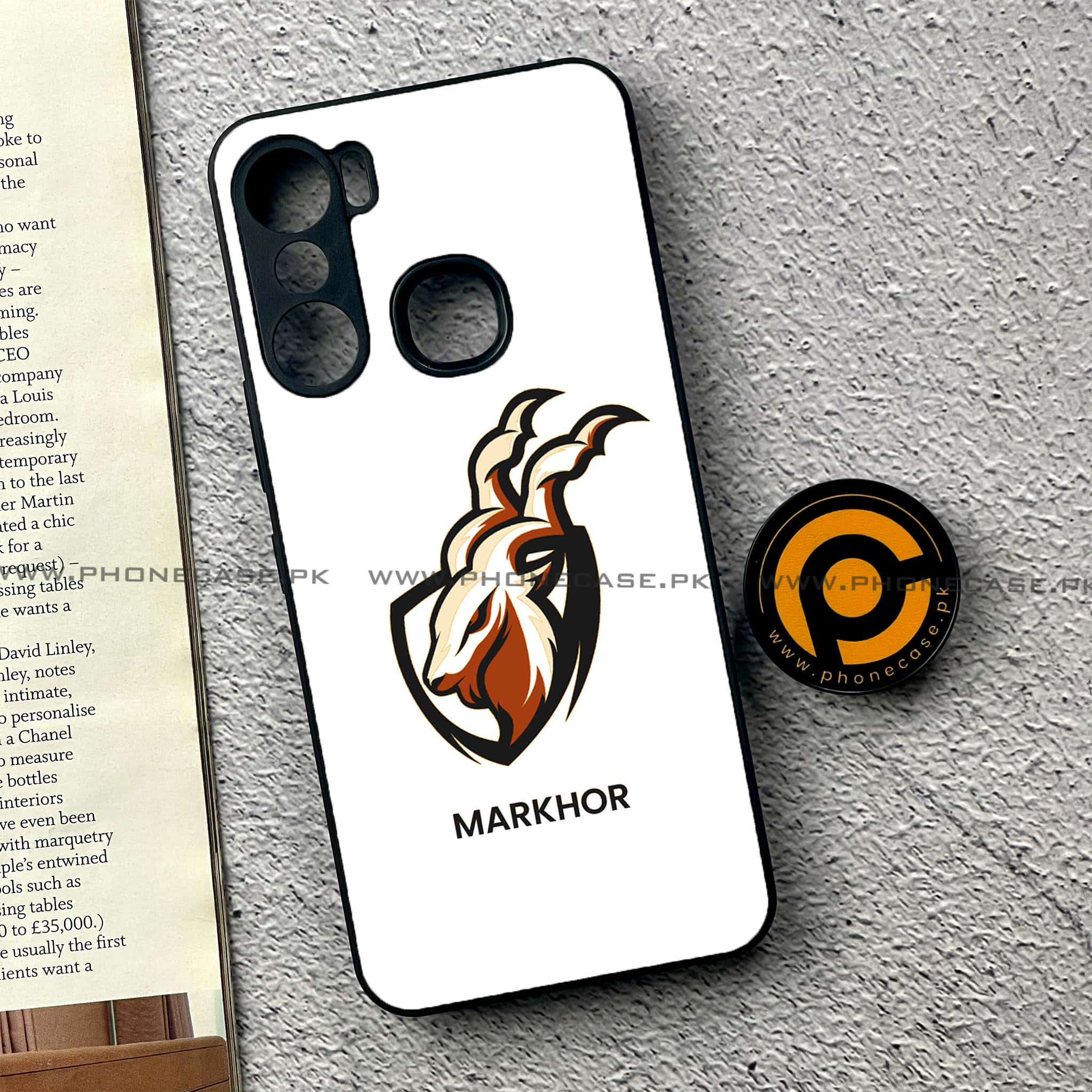 Infinix Hot 12 Pro - Markhor Series - Premium Printed Glass soft Bumper shock Proof Case