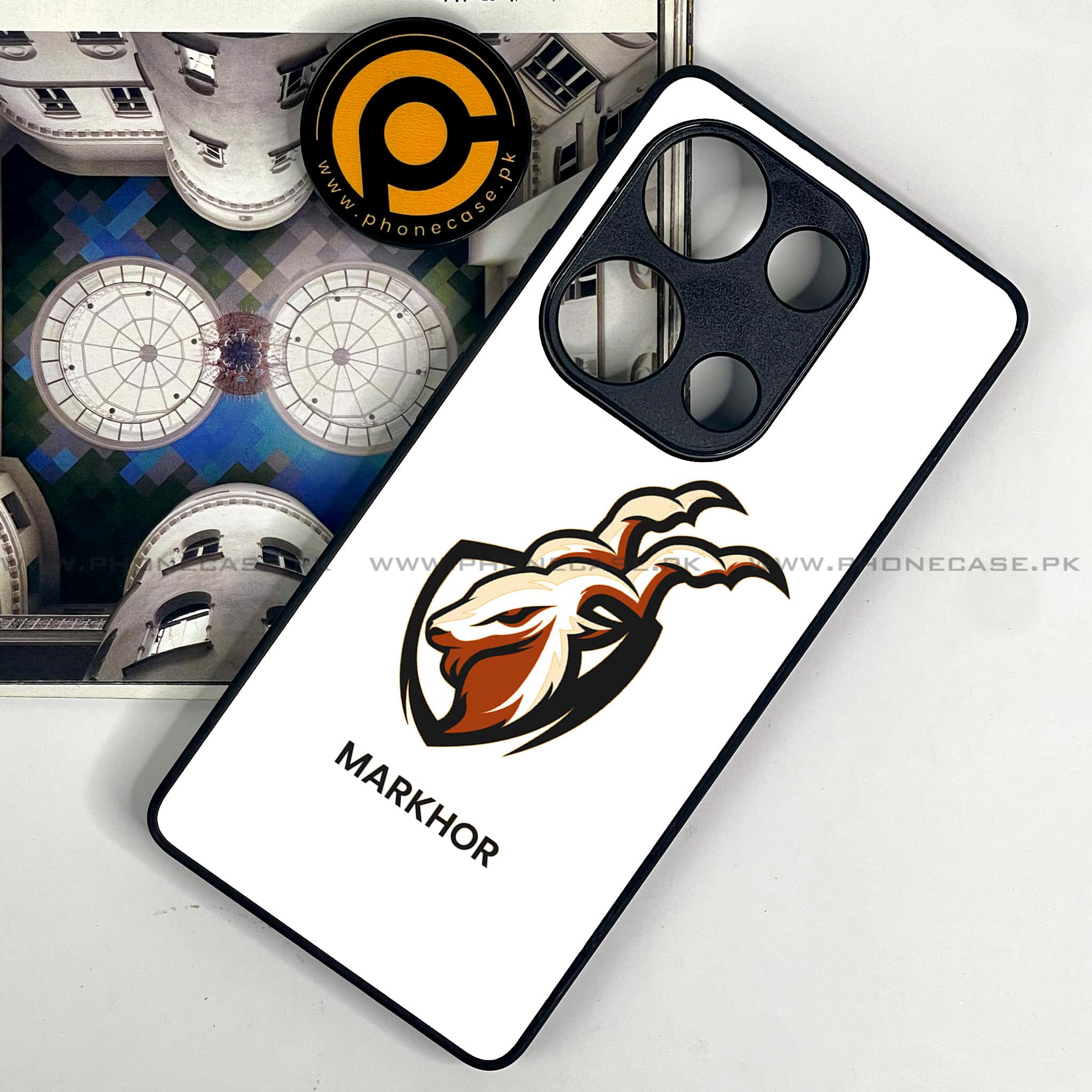 Redmi Note 13 Pro 4G - Markhor Series - Premium Metal Printed soft Bumper shock Proof Case