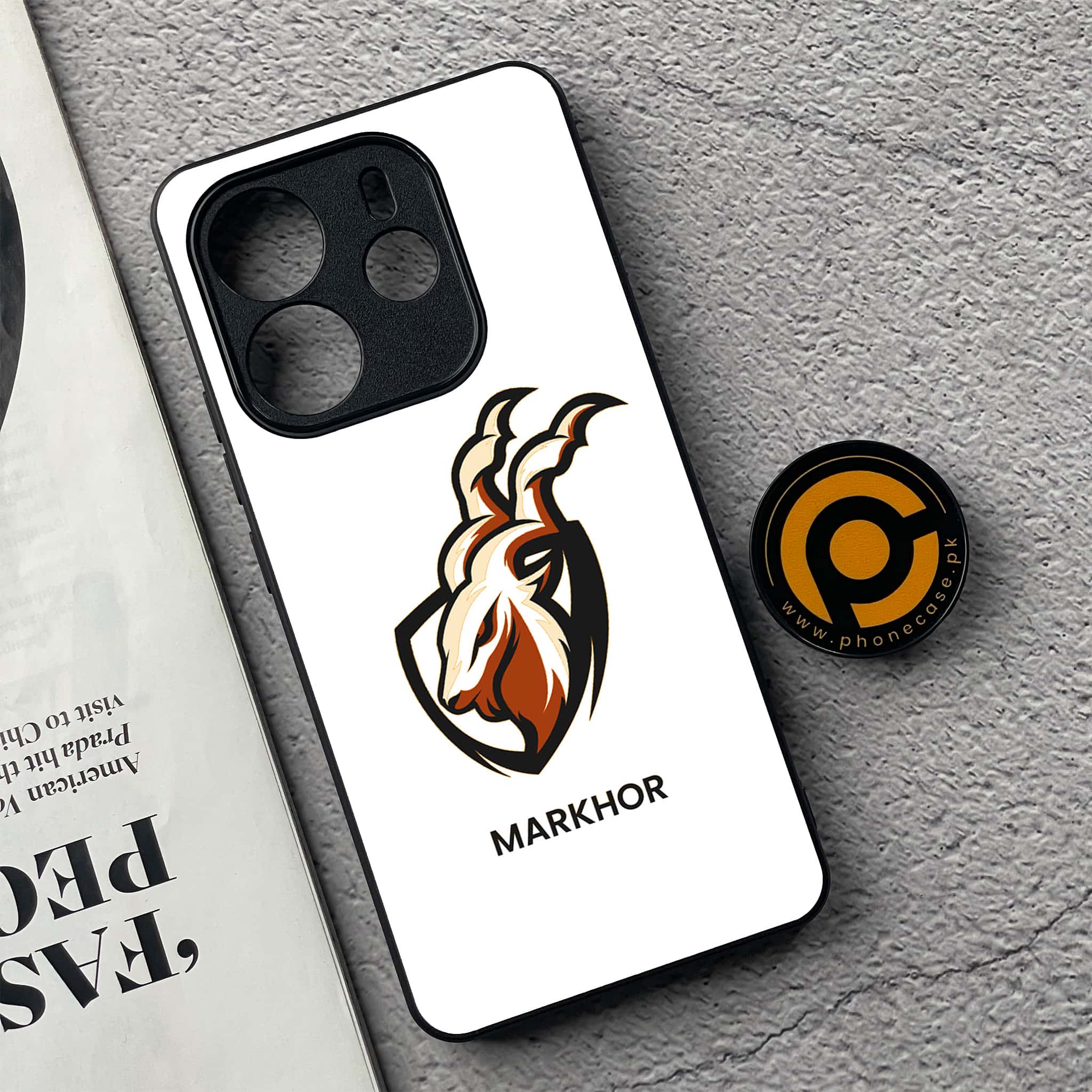 Xiaomi Redmi Note 14 - Markhor Series - Premium Printed Glass soft Bumper shock Proof Case