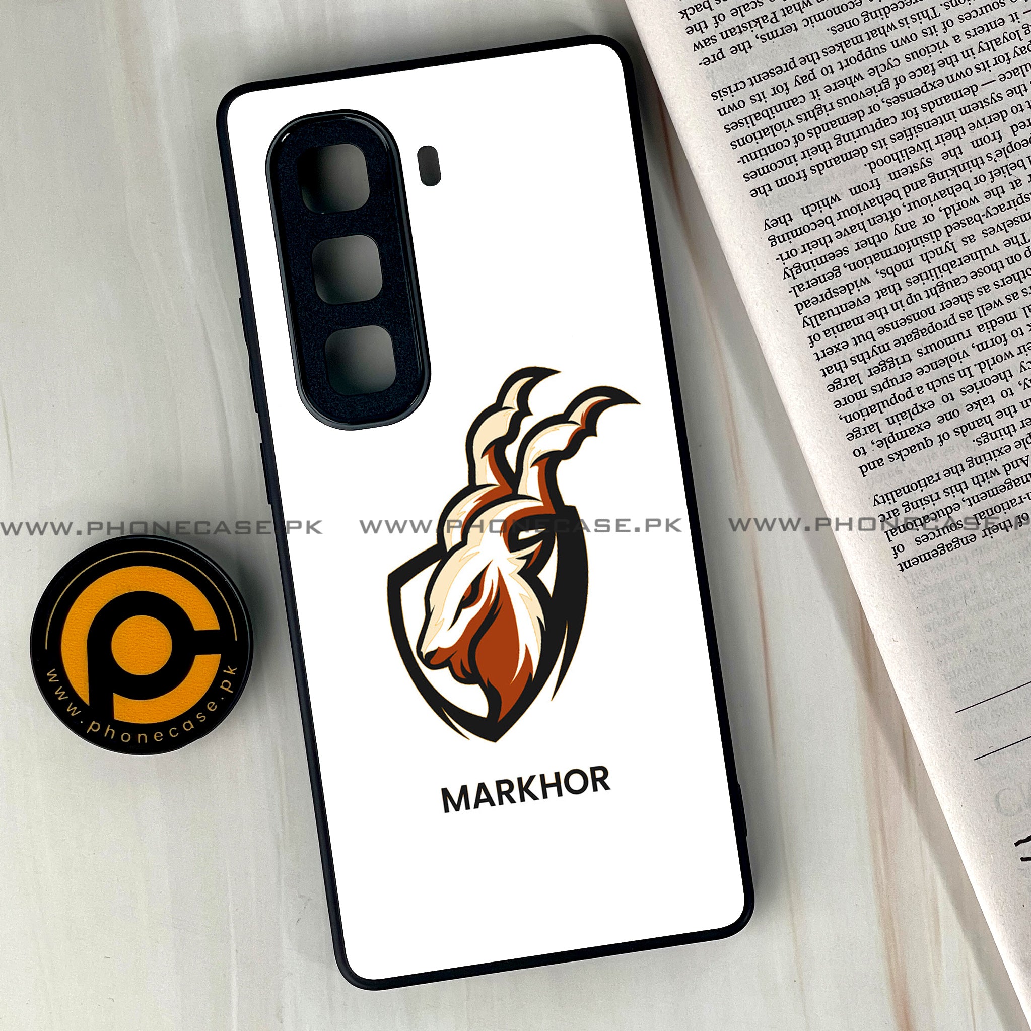 Infinix Hot 50 Pro Plus - Markhor Series - Premium Printed Glass soft Bumper shock Proof Case