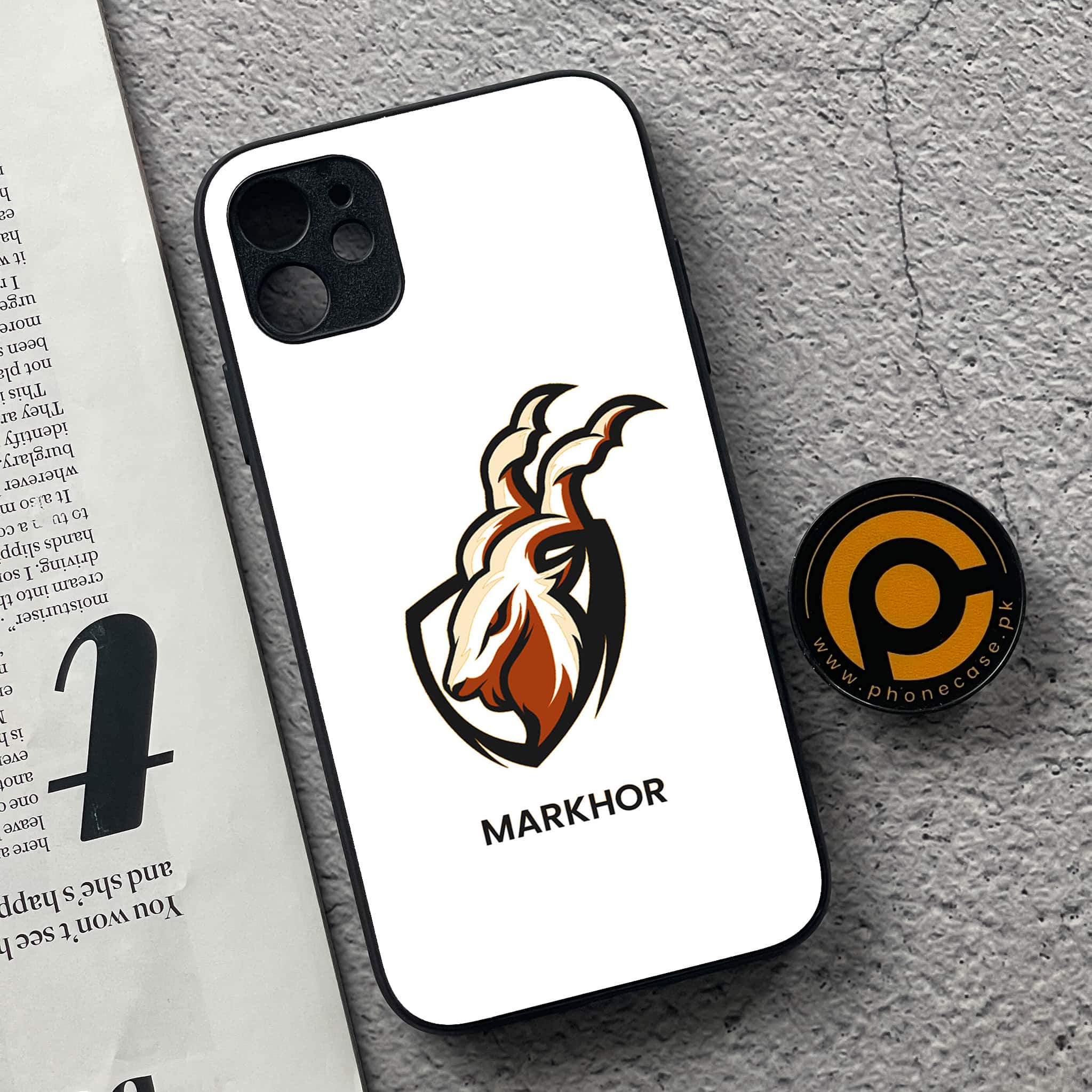 iPhone 11  Markhor Series  Premium Printed Glass soft Bumper shock Proof Case