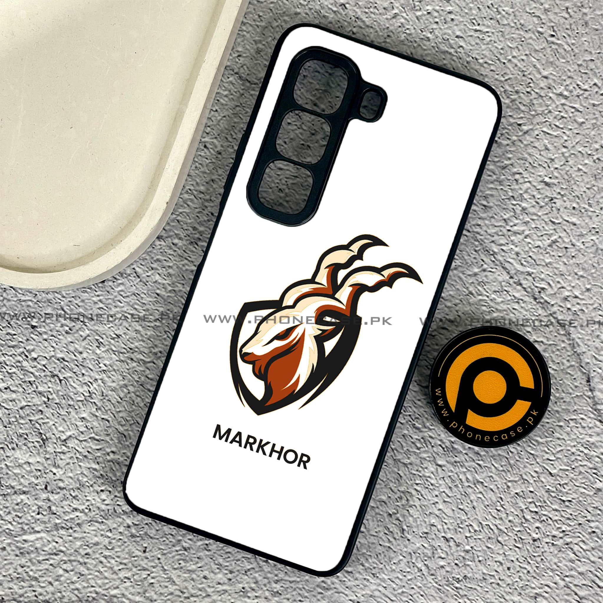 Infinix Hot 50 Pro - Markhor Series - Premium Printed Glass soft Bumper shock Proof Case