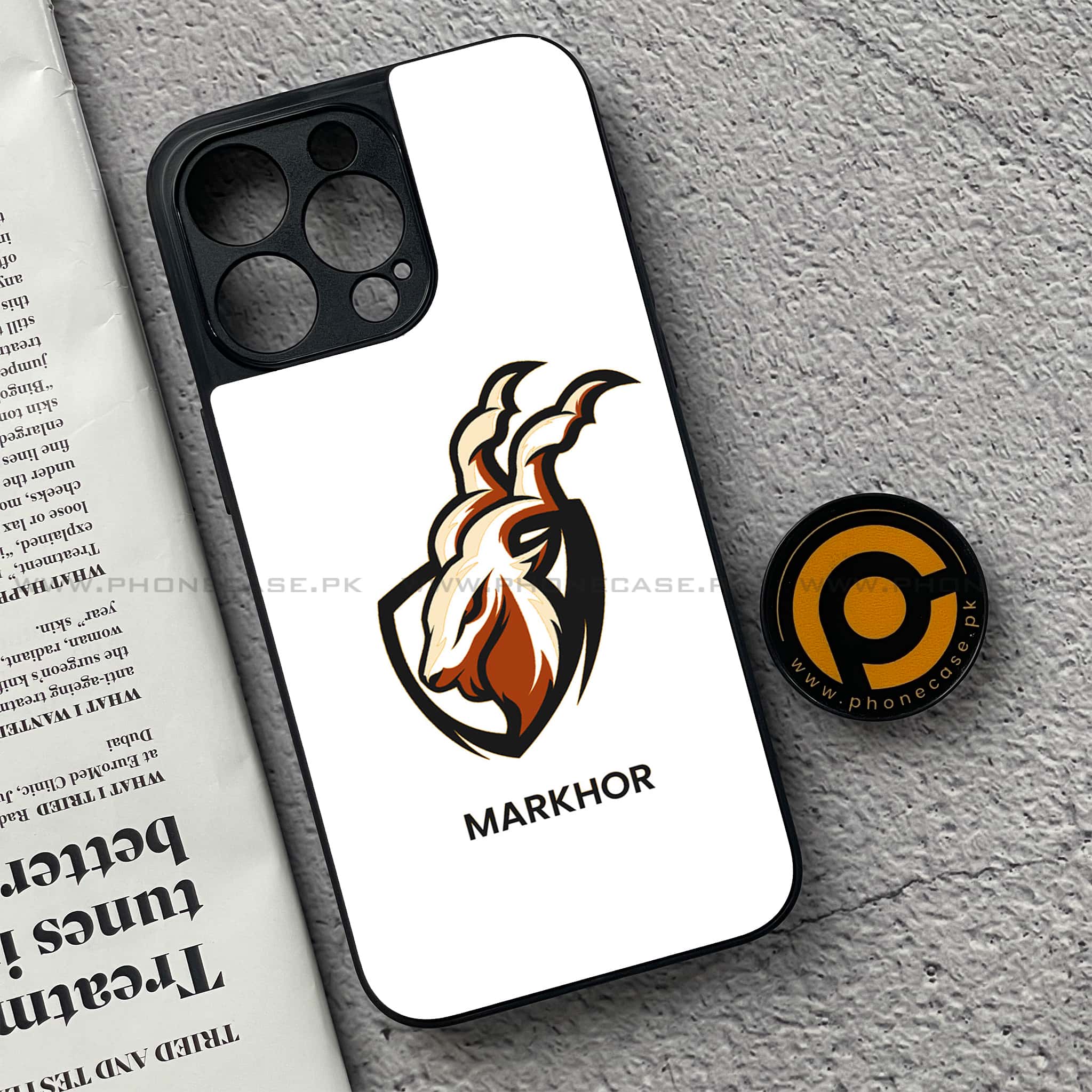 iPhone 15 Pro - Markhor Series - Premium Metal Printed soft Bumper shock Proof Case
