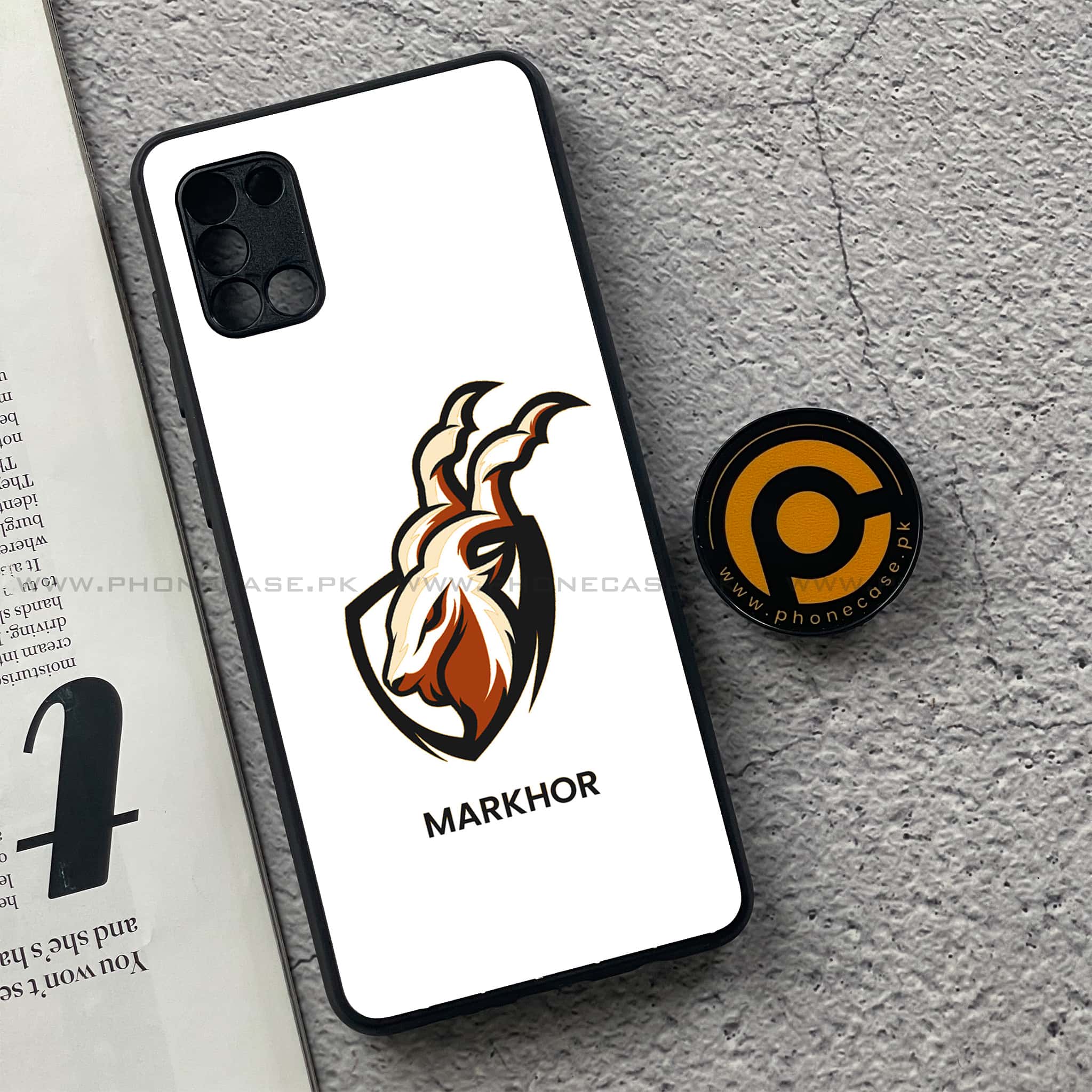 Samsung Galaxy A31 - Markhor Series - Premium Printed Glass soft Bumper shock Proof Case