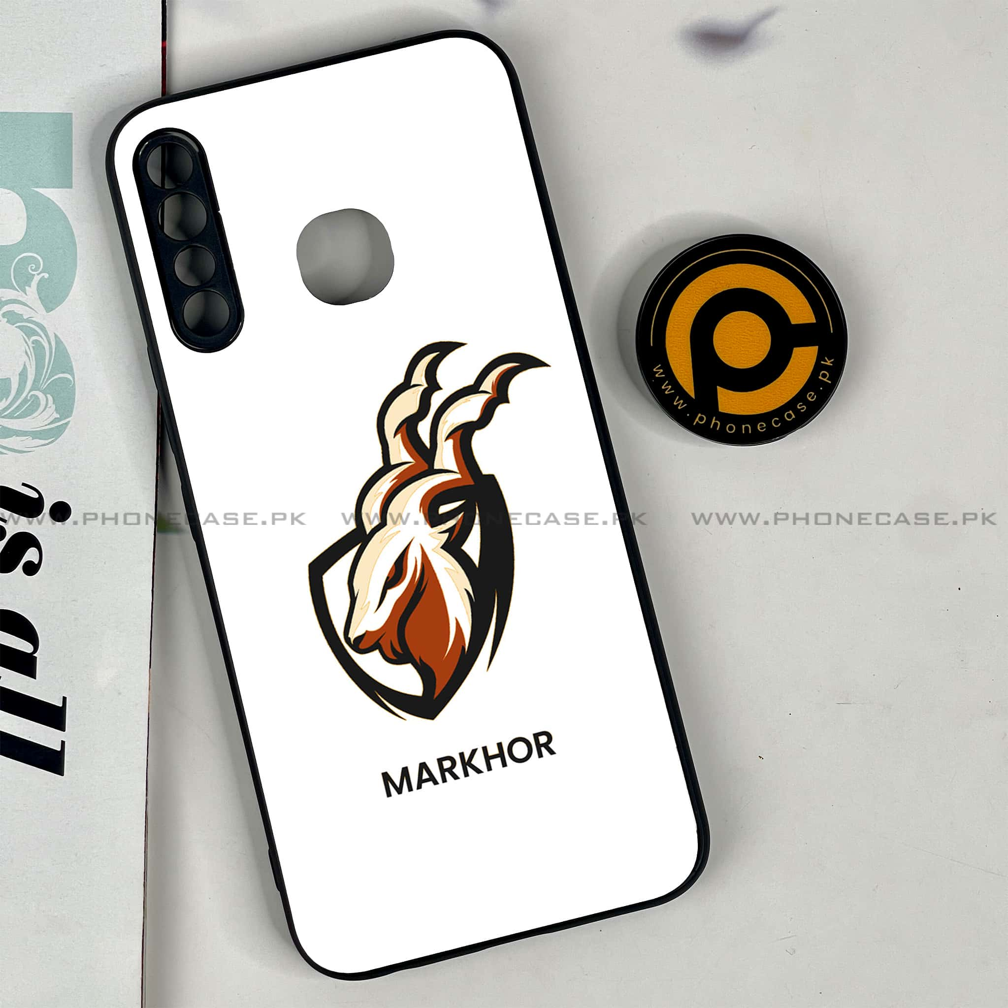 Infinix Hot 8 Lite - Markhor Series - Premium Printed Glass soft Bumper shock Proof Case