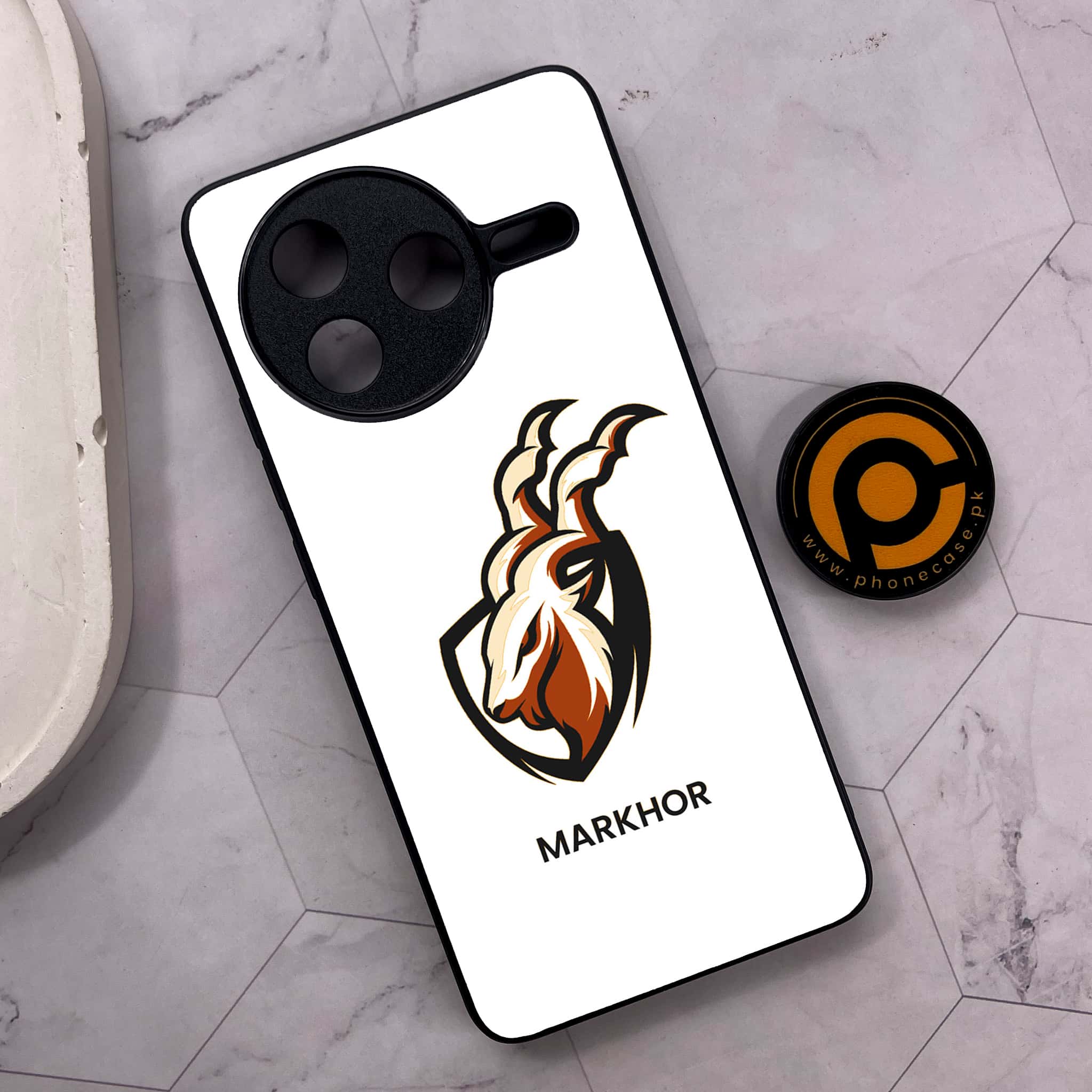 Xiaomi Poco F7 Pro 5G - Markhor Series - Premium Metal Printed soft Bumper shock Proof Case