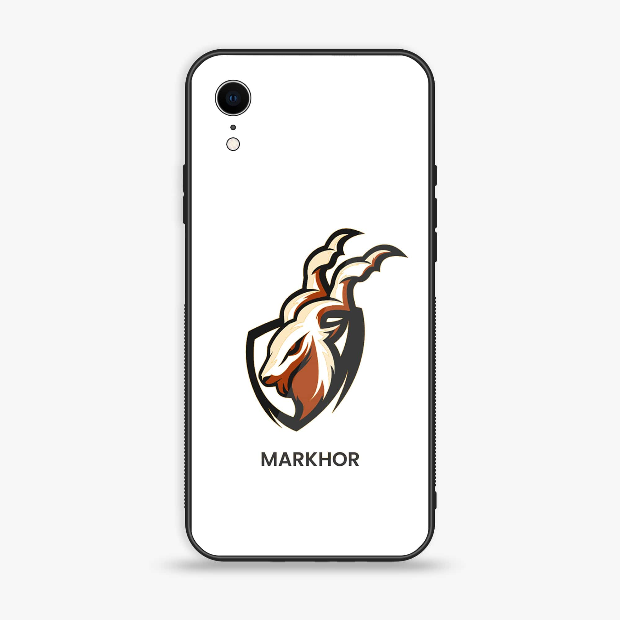 iPhone XR - Markhor Series - Premium Printed Glass soft Bumper shock Proof Case