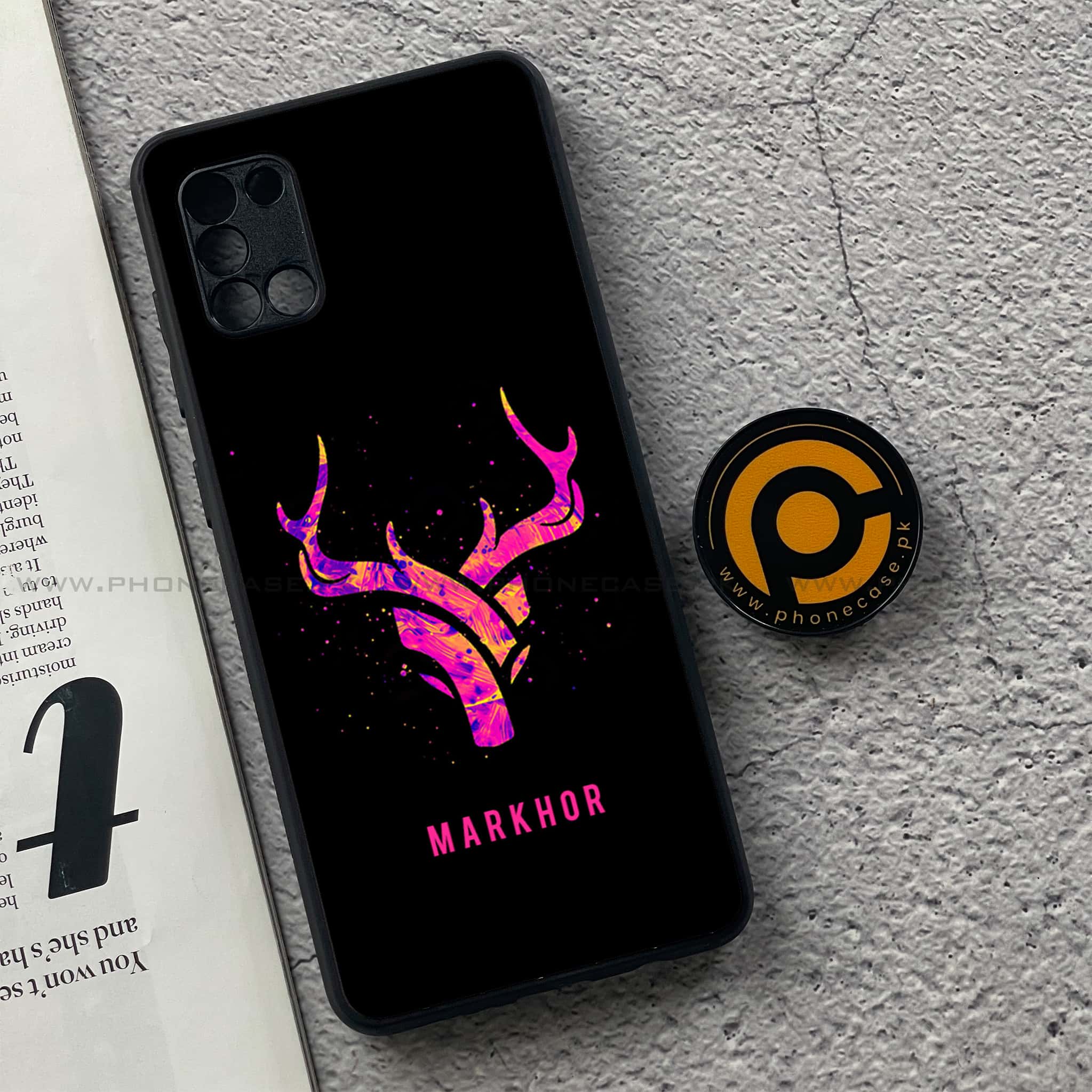 Samsung Galaxy A31 - Markhor Series - Premium Printed Glass soft Bumper shock Proof Case