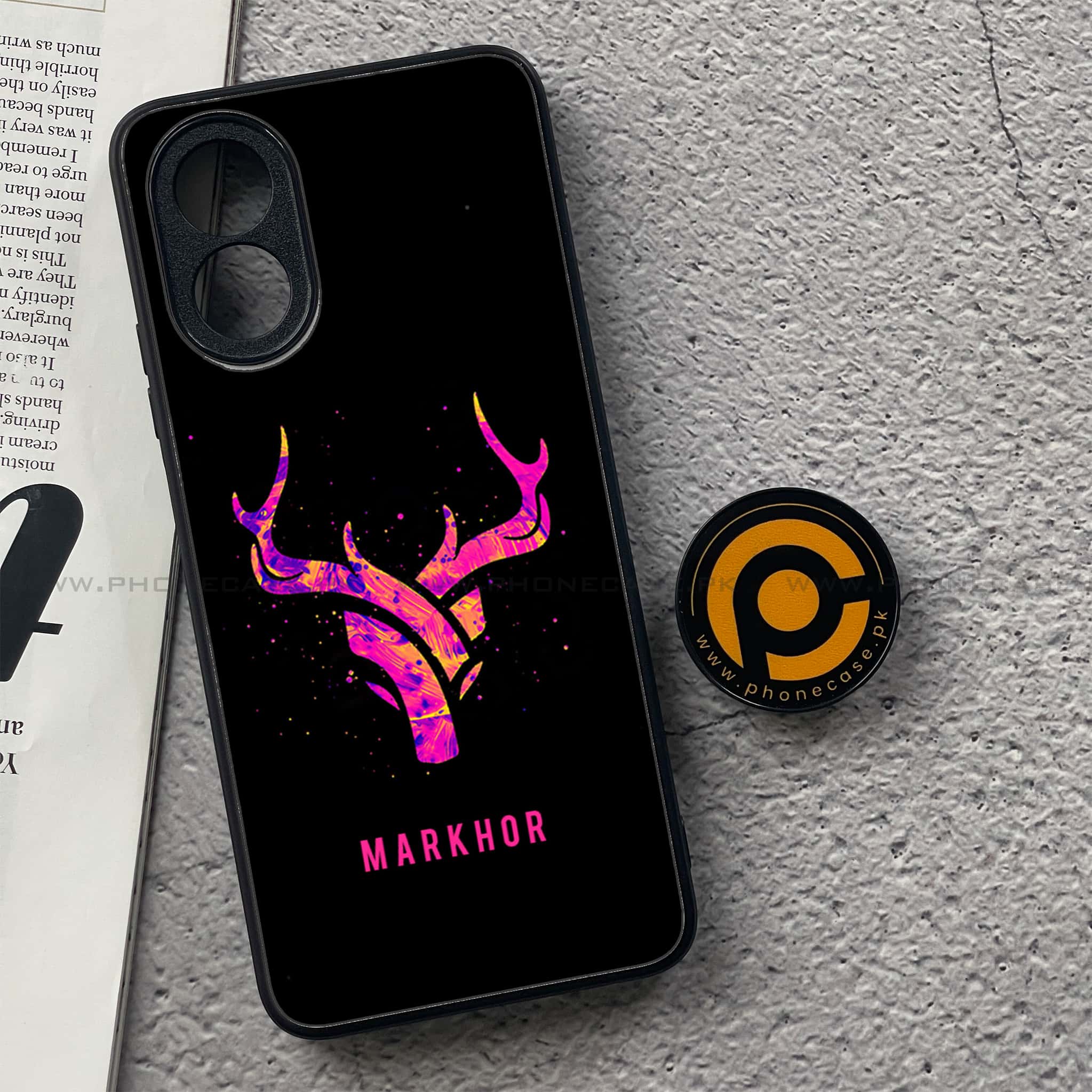 Oppo A18 4G - Markhor Series - Premium Printed Glass soft Bumper shock Proof Case