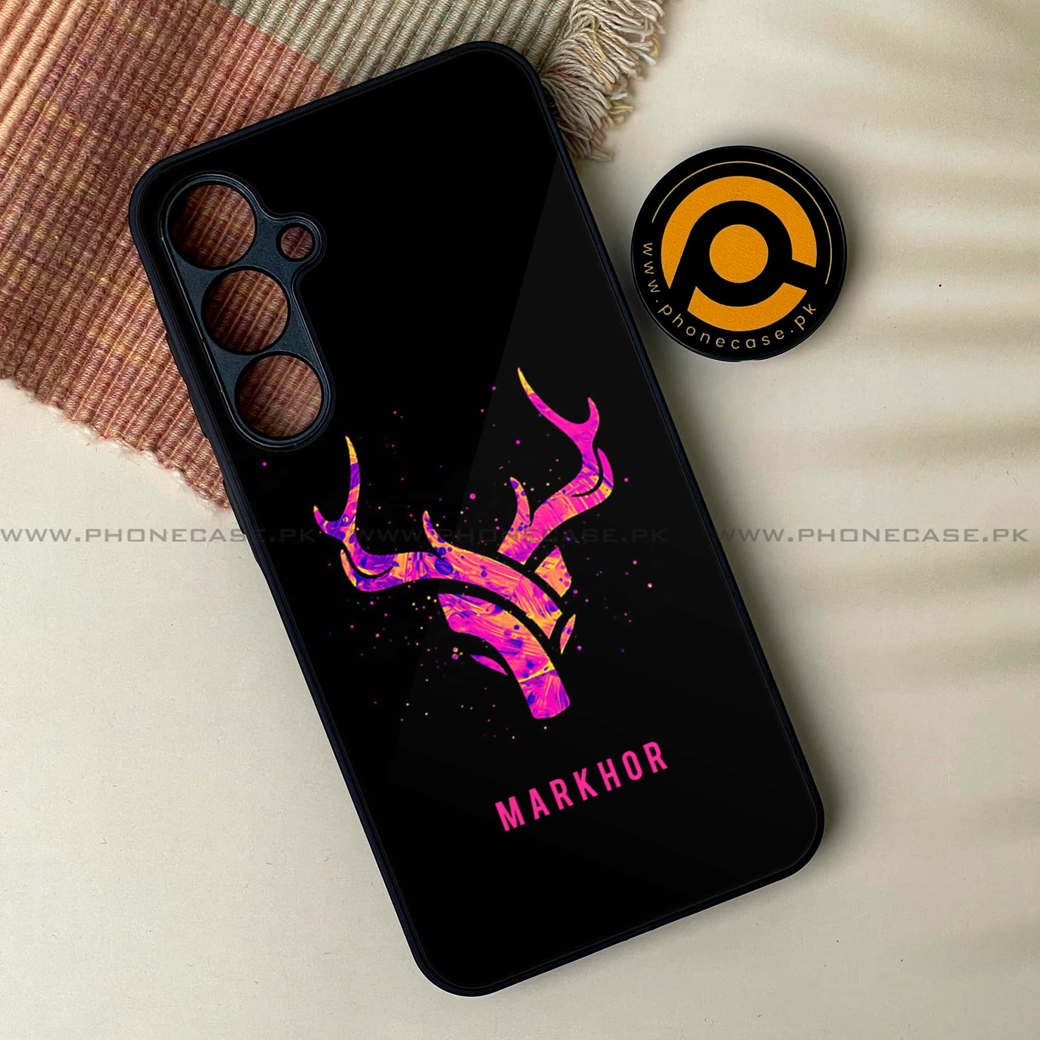 Samsung Galaxy A14 - Markhor series - Premium Printed Glass soft Bumper shock Proof Case