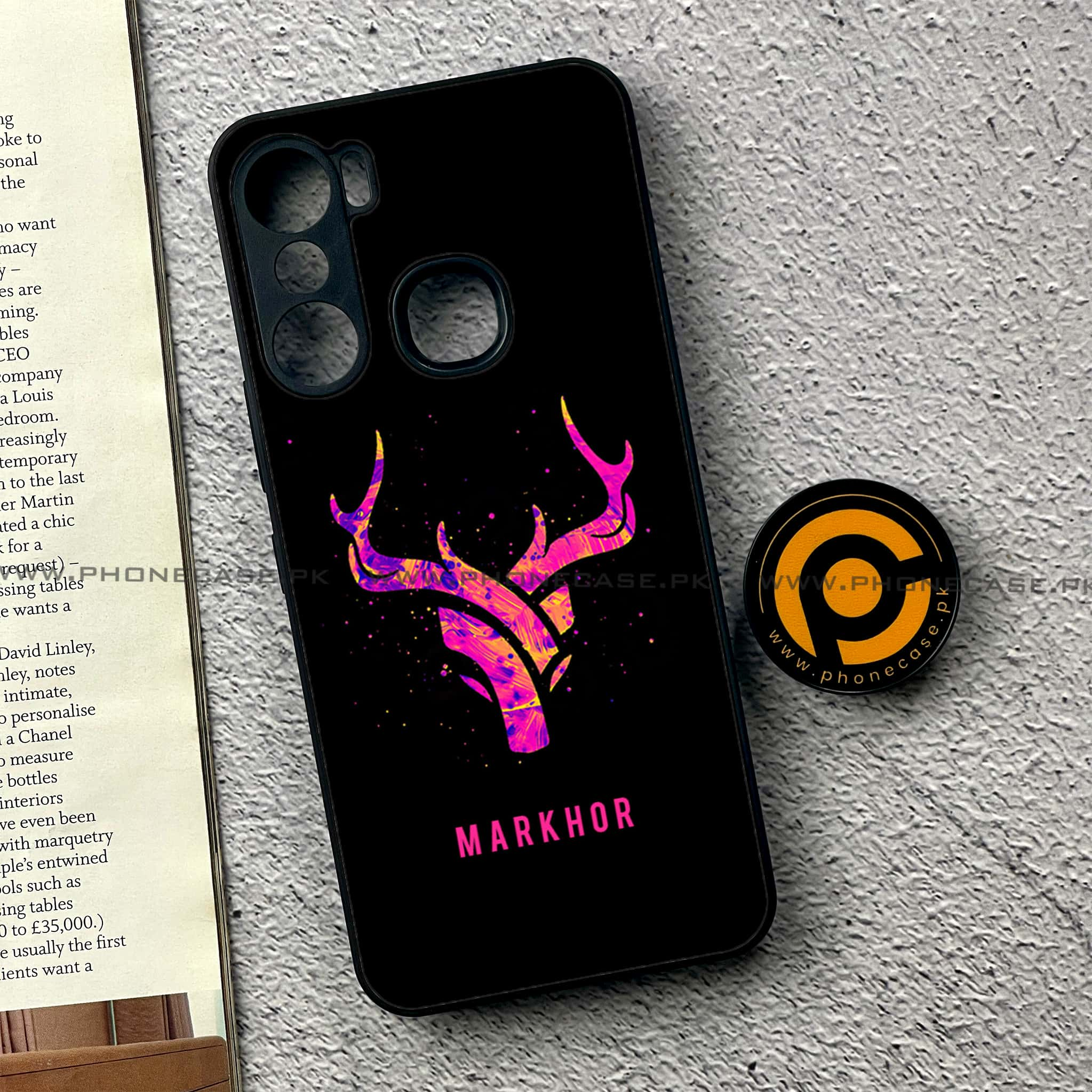 Infinix Hot 12 Pro - Markhor Series - Premium Printed Glass soft Bumper shock Proof Case