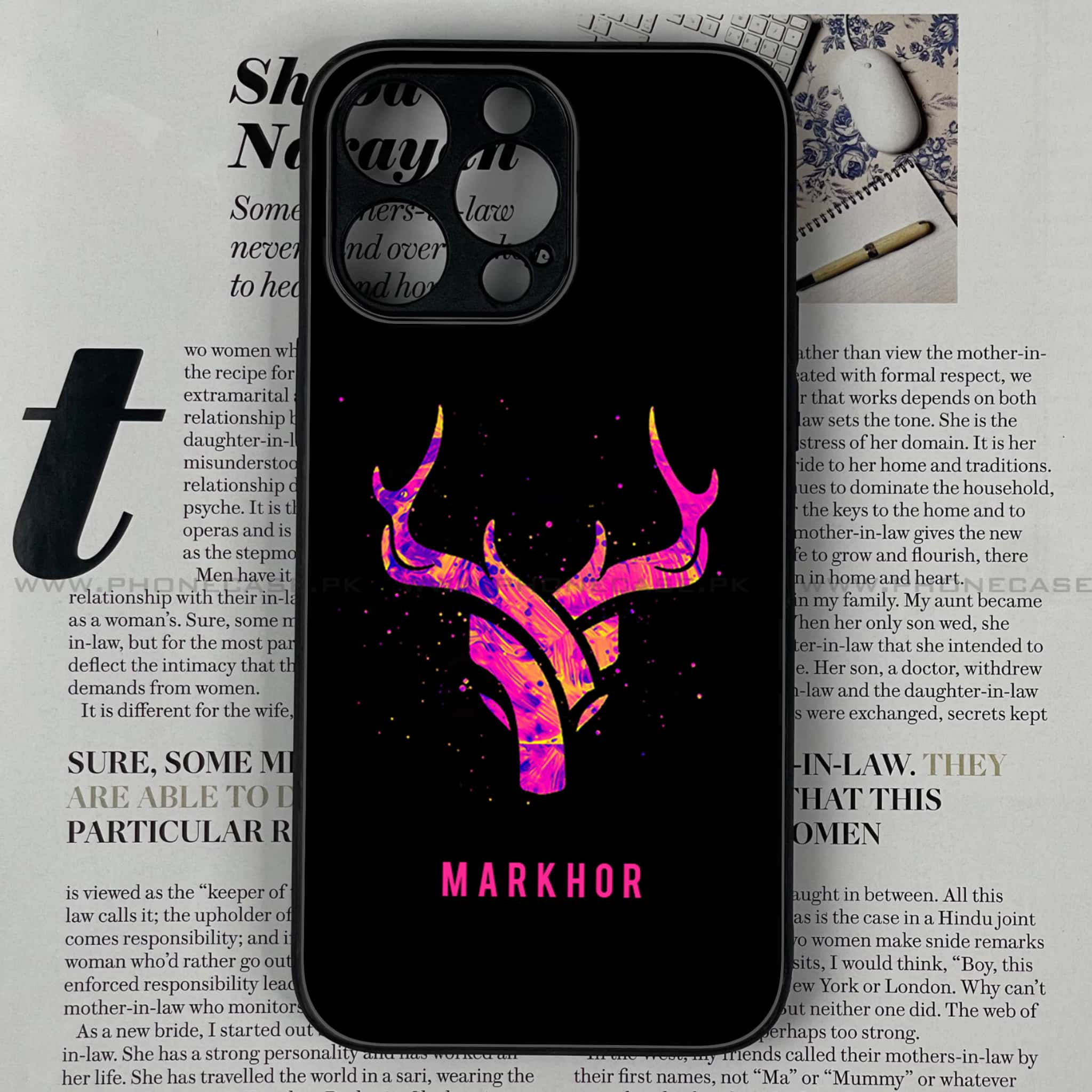 iPhone 13 Pro - Markhor  Series - Premium Printed Glass soft Bumper shock Proof Case