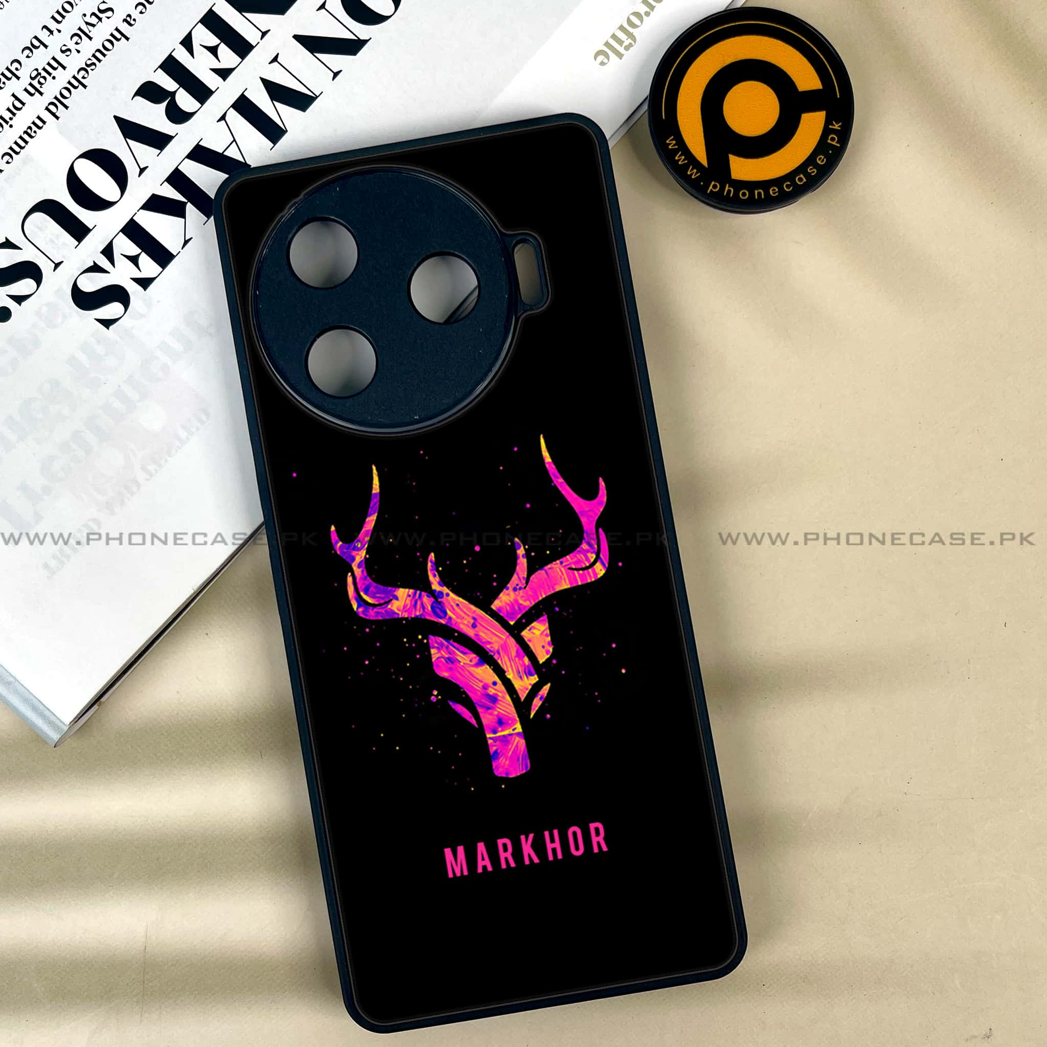 Tecno Camon 30 Pro - Markhor Series - Premium Printed Glass soft Bumper shock Proof Case