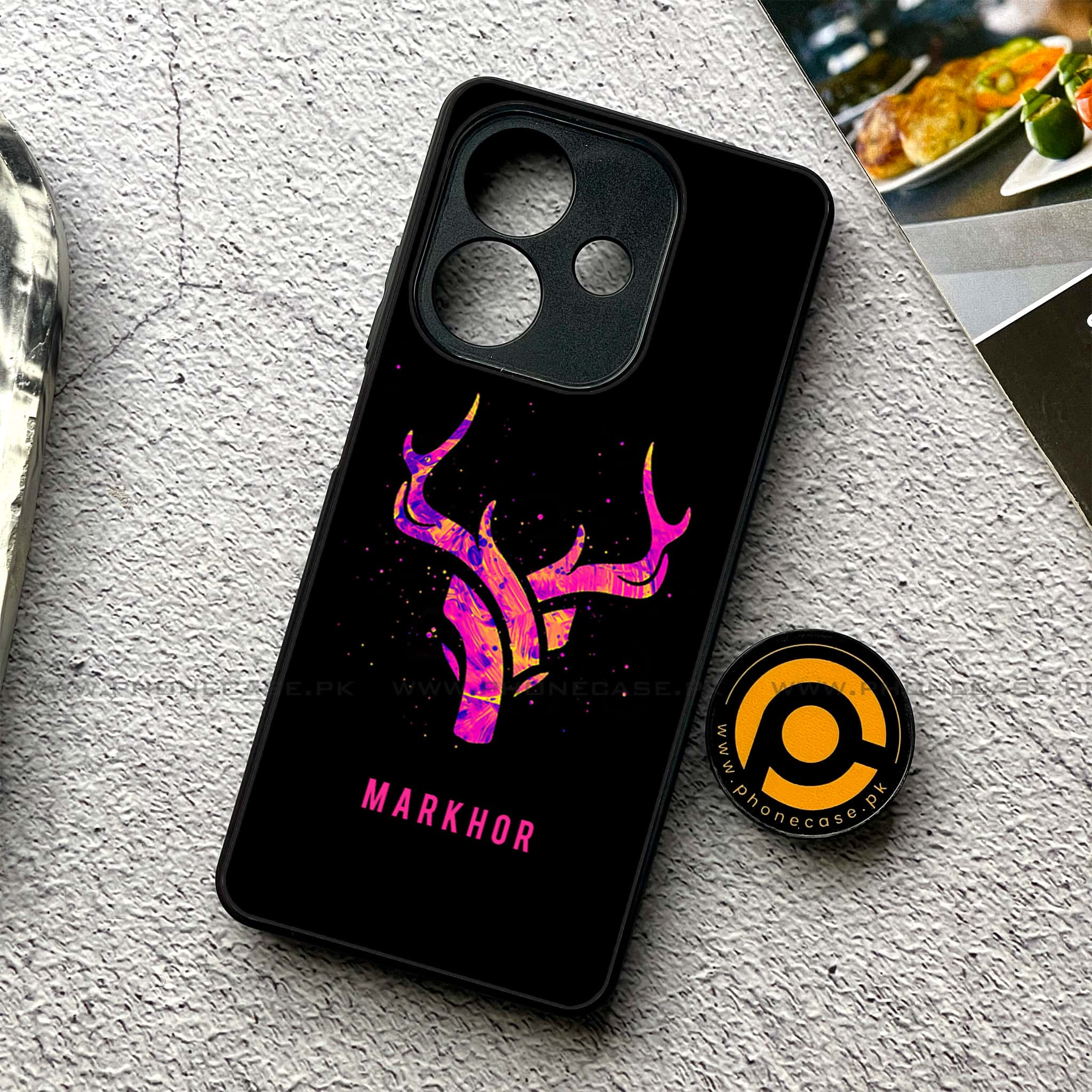 Oppo A3x - Markhor Series - Premium Printed Glass soft Bumper shock Proof Case