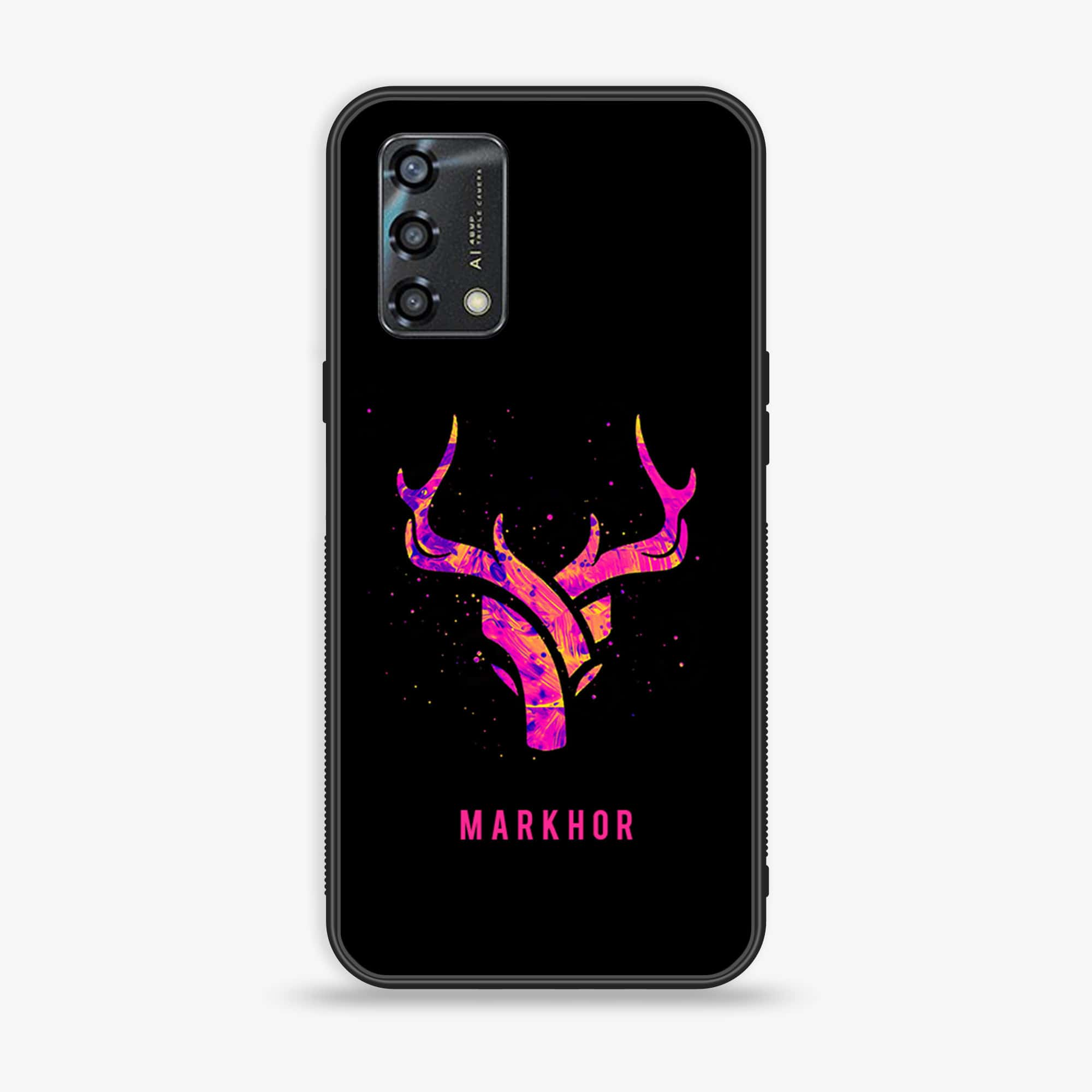 Oppo A95 - Markhor Series - Premium Printed Glass soft Bumper shock Proof Case