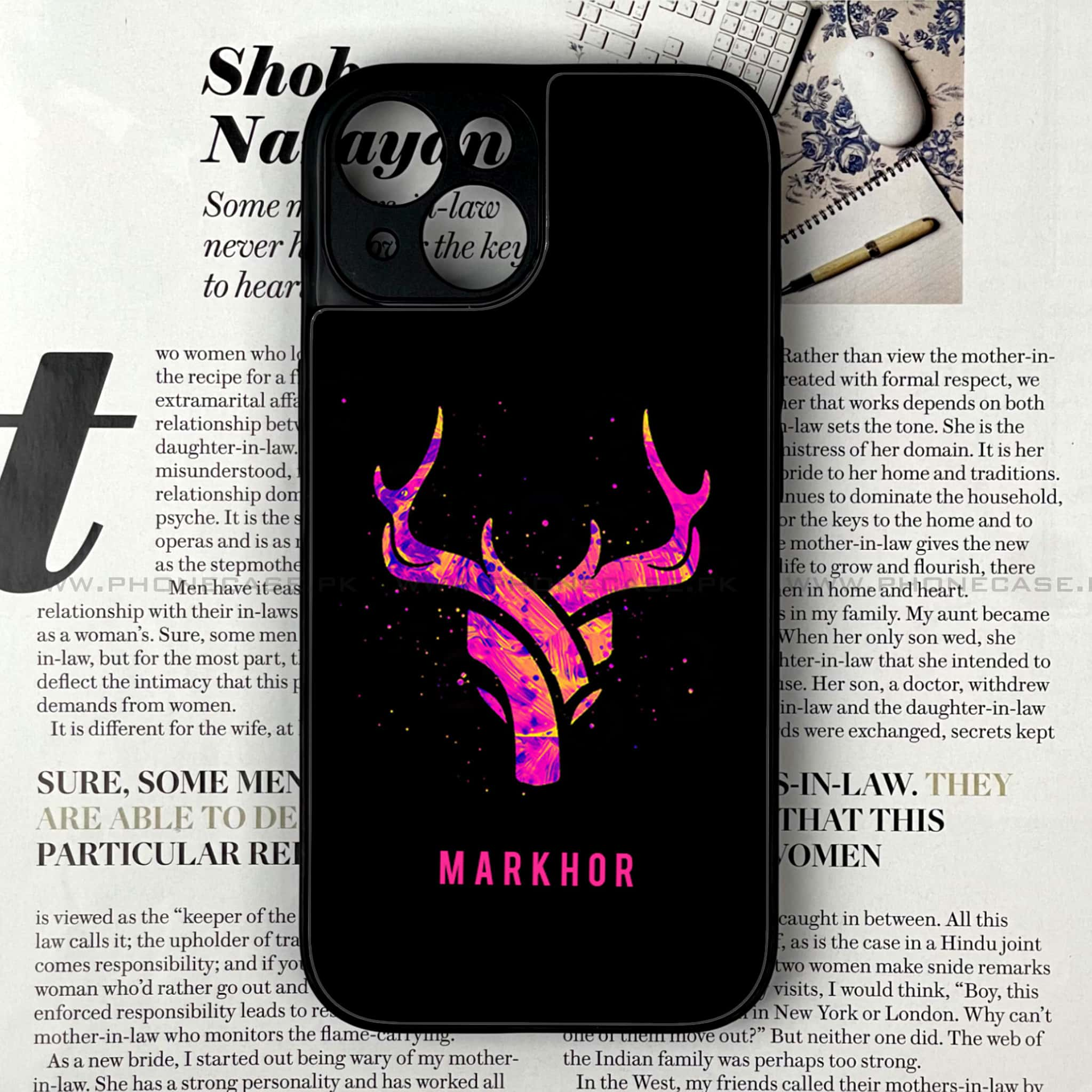 iPhone 15 - Markhor Series - Premium Printed Glass soft Bumper shock Proof Case