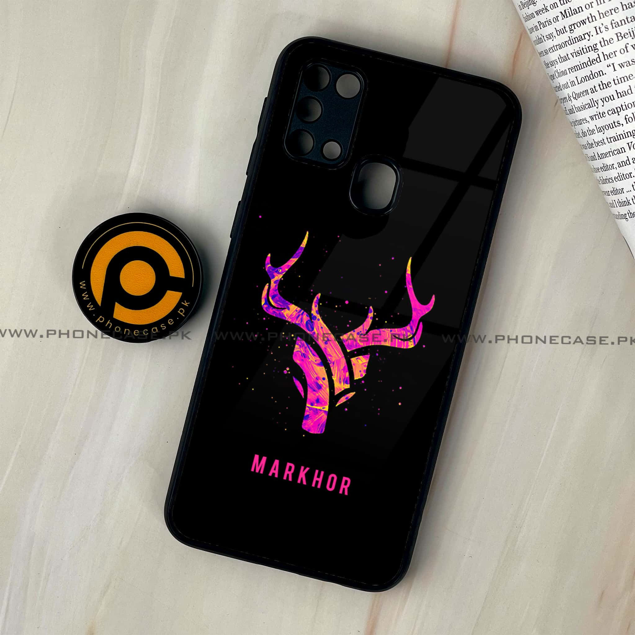 Galaxy M31 - Markhor Series - Premium Printed Glass soft Bumper shock Proof Case