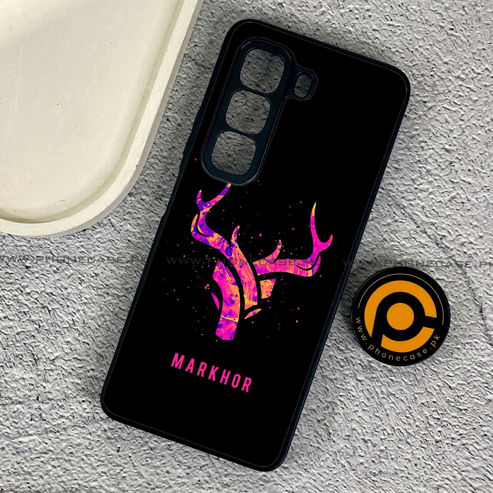 Infinix Hot 50 Pro - Markhor Series - Premium Printed Glass soft Bumper shock Proof Case