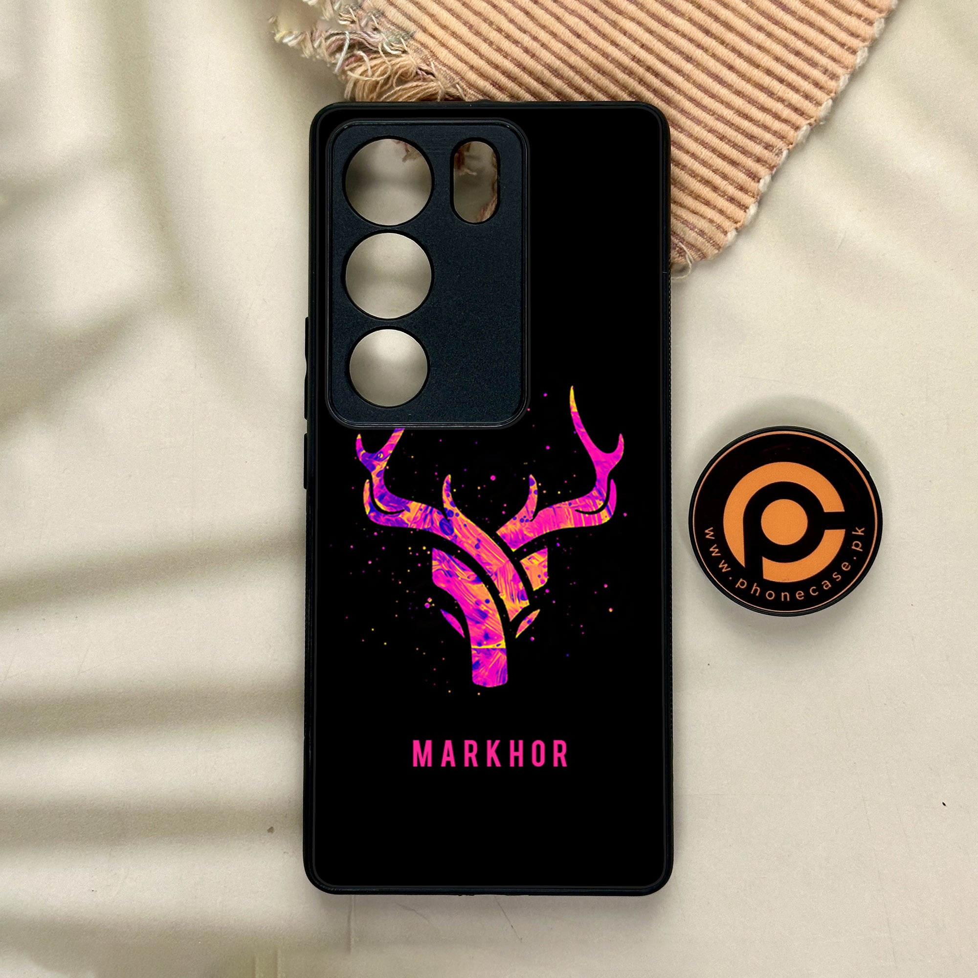 Vivo V29 - Markhor Series - Premium Printed Glass soft Bumper shock Proof Case