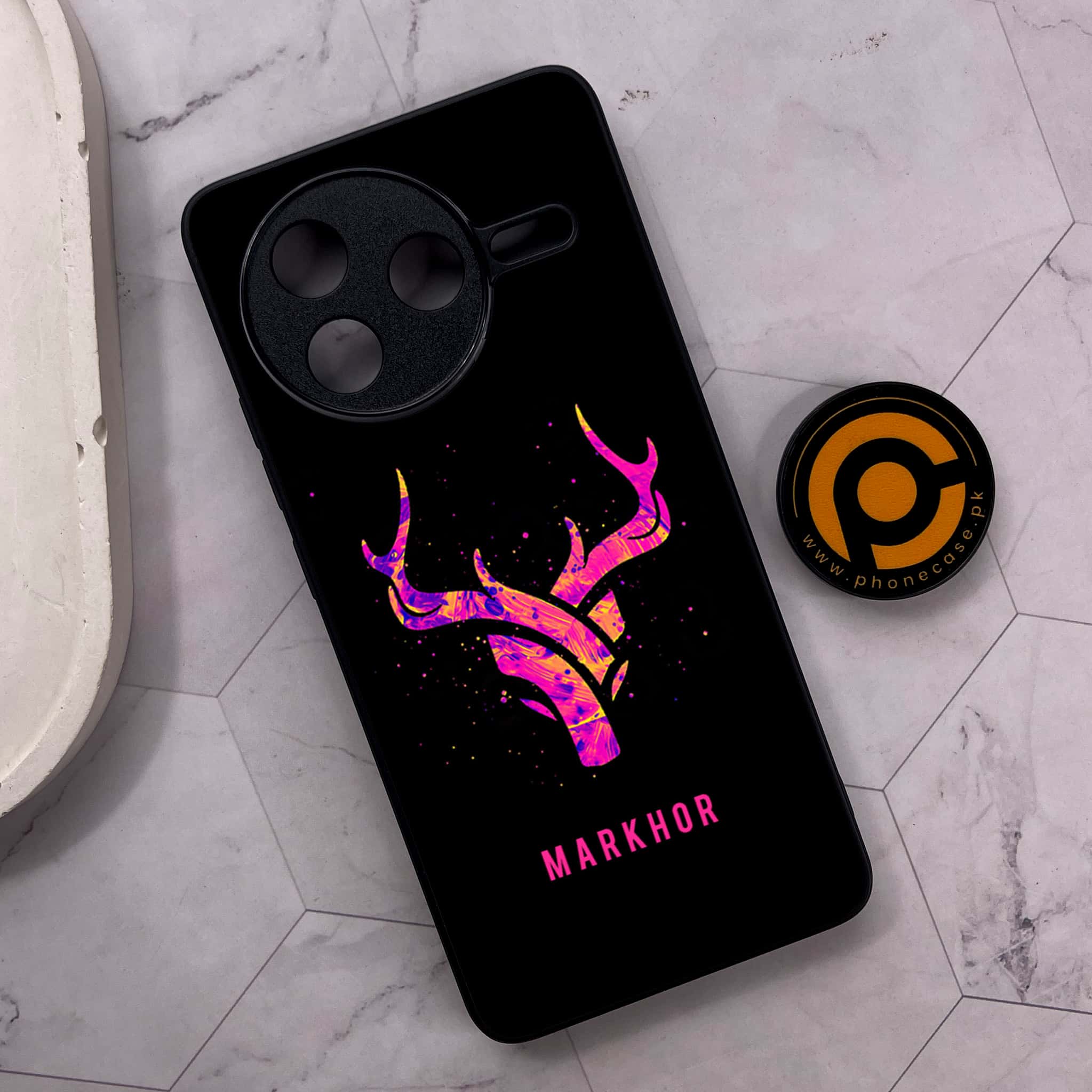 Xiaomi Poco F7 Pro 5G - Markhor Series - Premium Metal Printed soft Bumper shock Proof Case