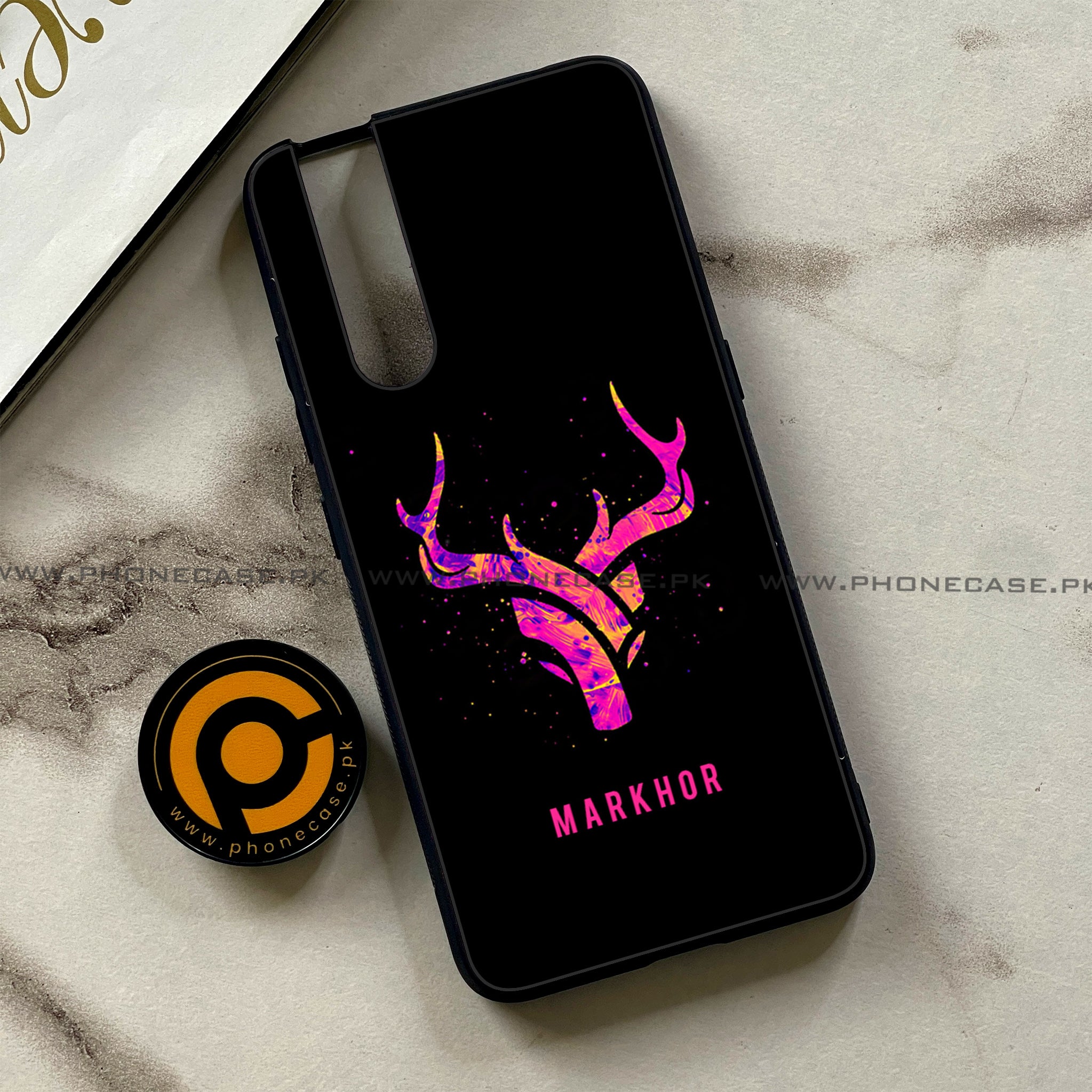 Vivo V15 Pro - Markhor Series - Premium Printed Glass soft Bumper shock Proof Case