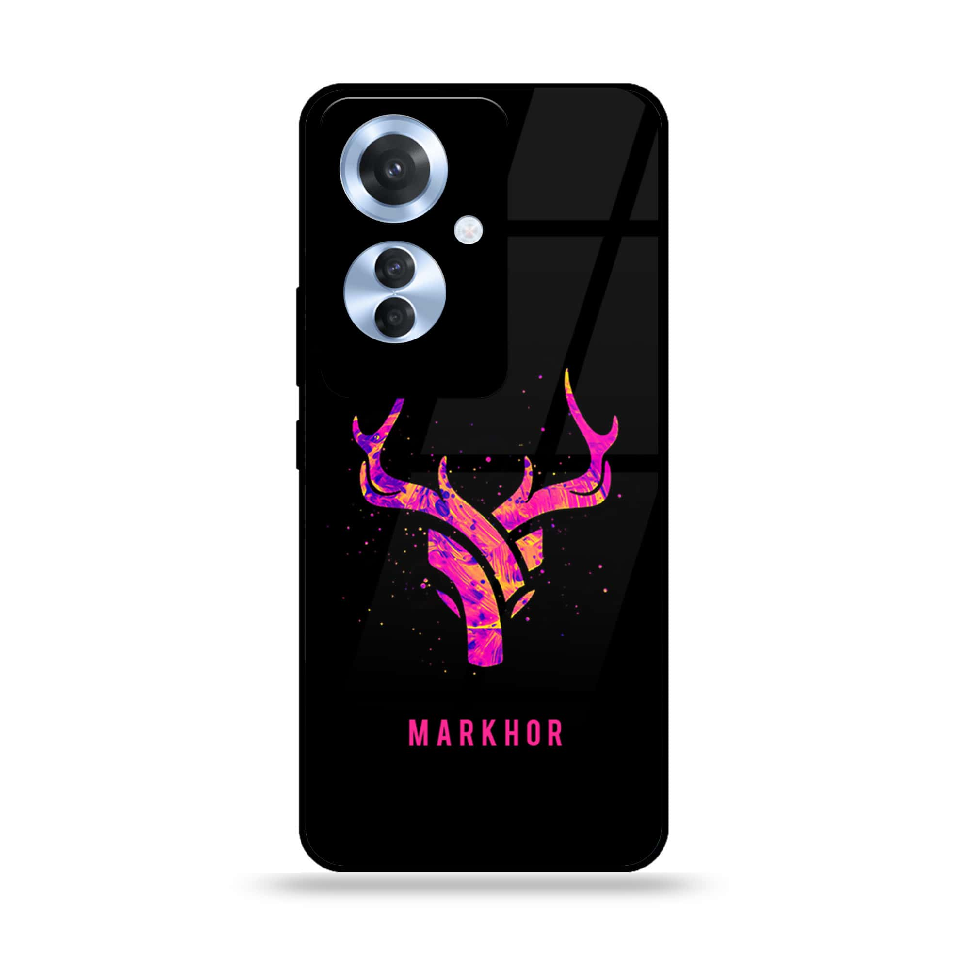 Oppo Reno 11F - Markhor Series - Premium Printed Glass soft Bumper shock Proof Case