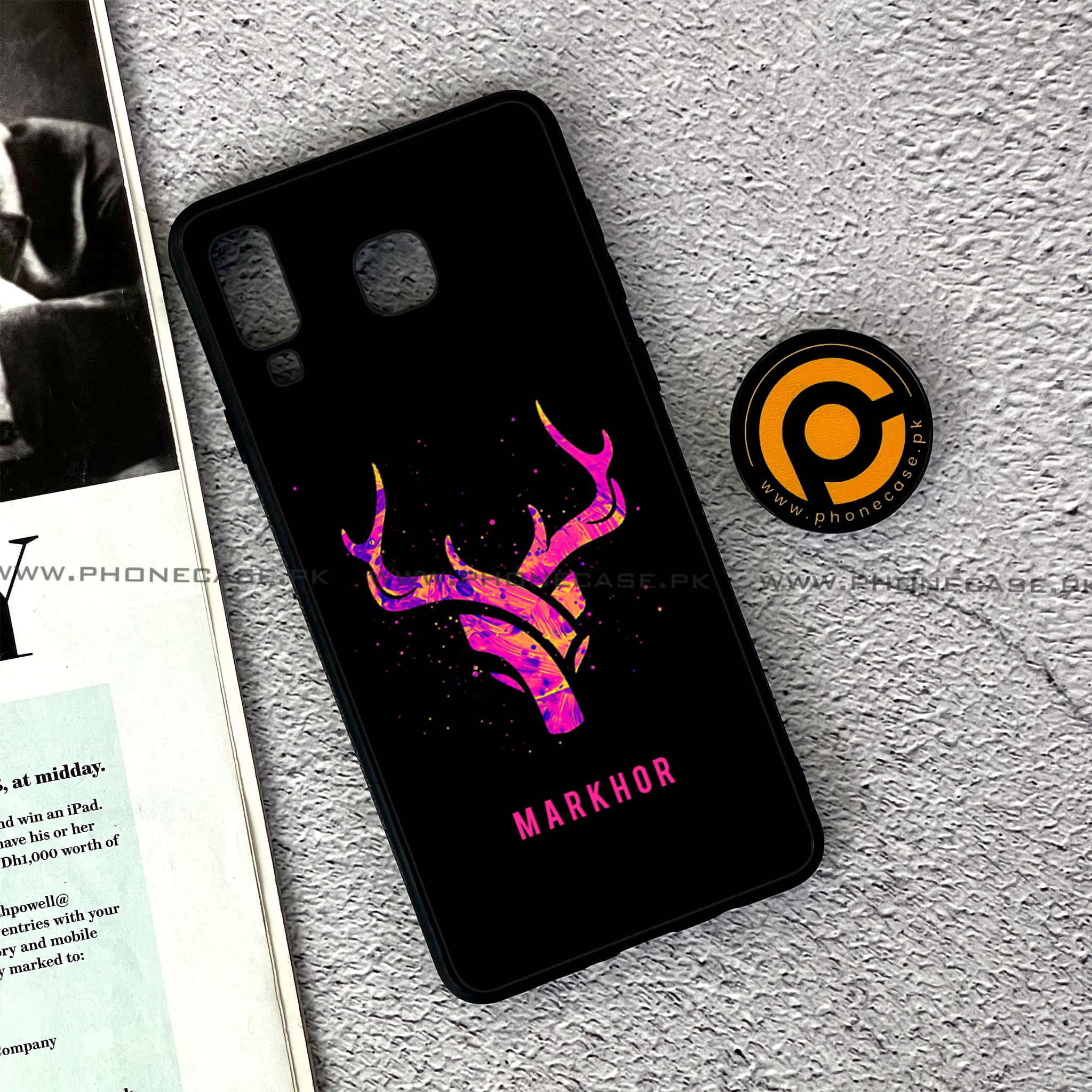 Samsung Galaxy A8 Star(A9 Star) - Markhor Series - Premium Printed Glass soft Bumper shock Proof Case