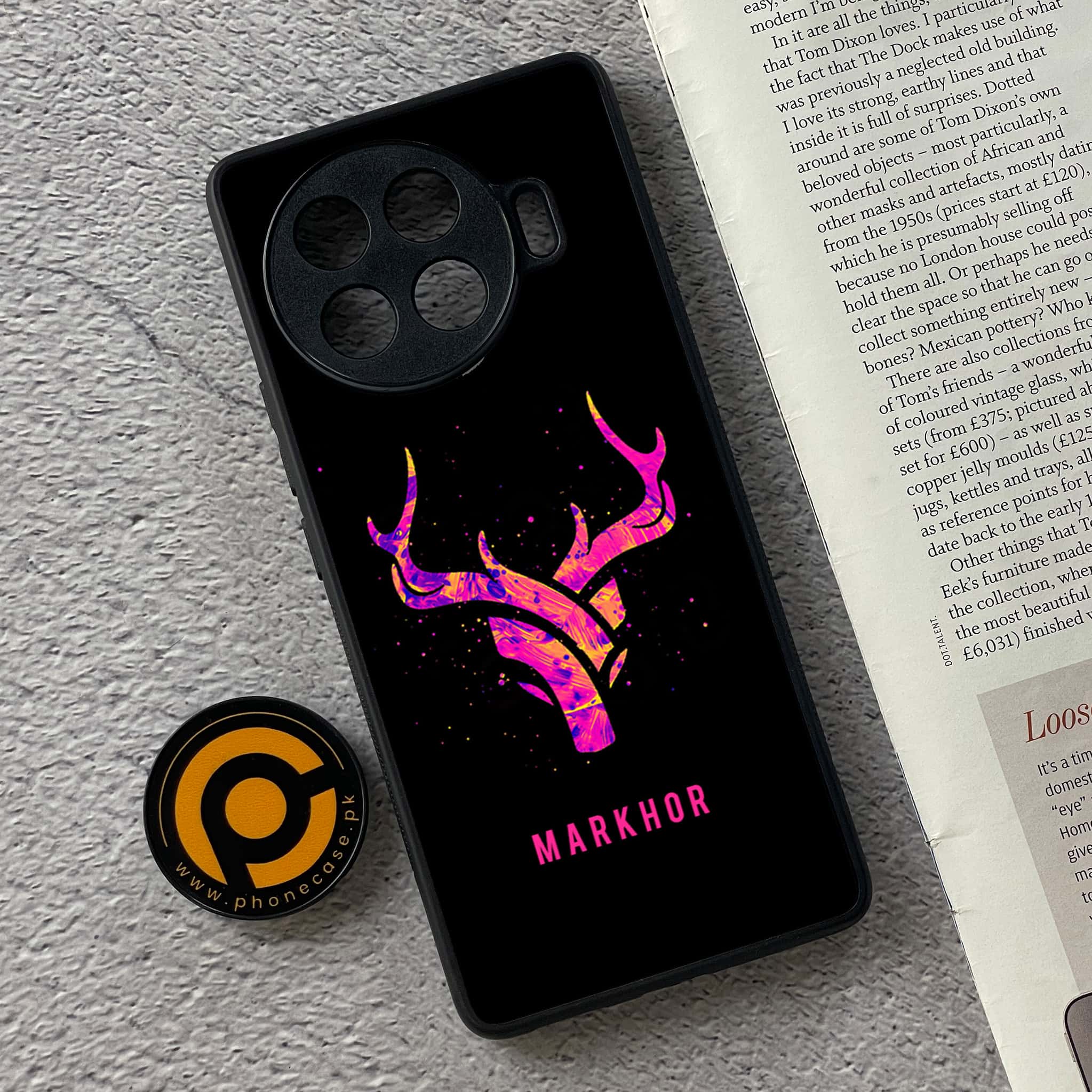 Tecno Spark 20 pro plus - Markhor Series - Premium Printed Glass soft Bumper shock Proof Case