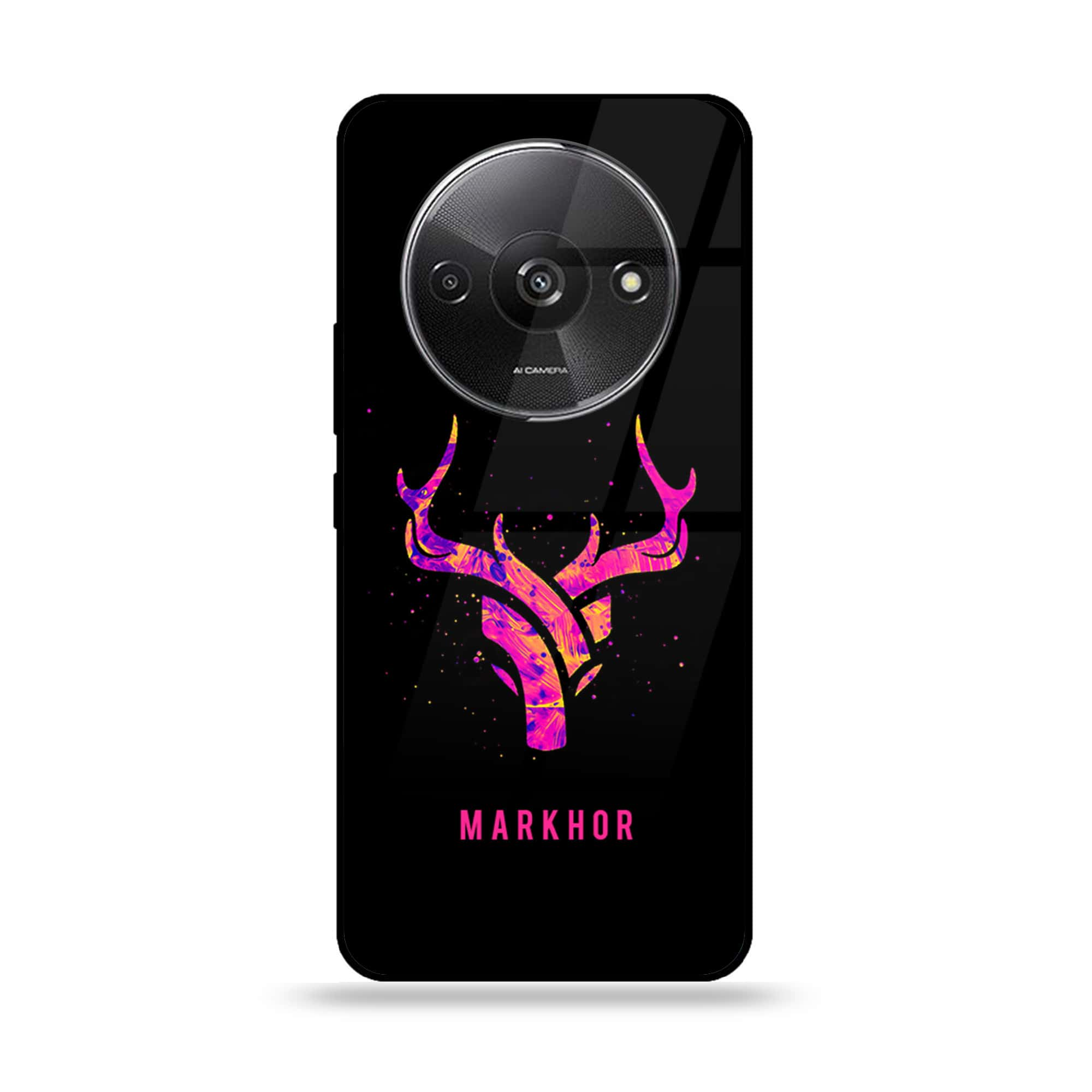 Xiaomi Redmi A3 - Markhor Series - Premium Printed Glass soft Bumper shock Proof Case